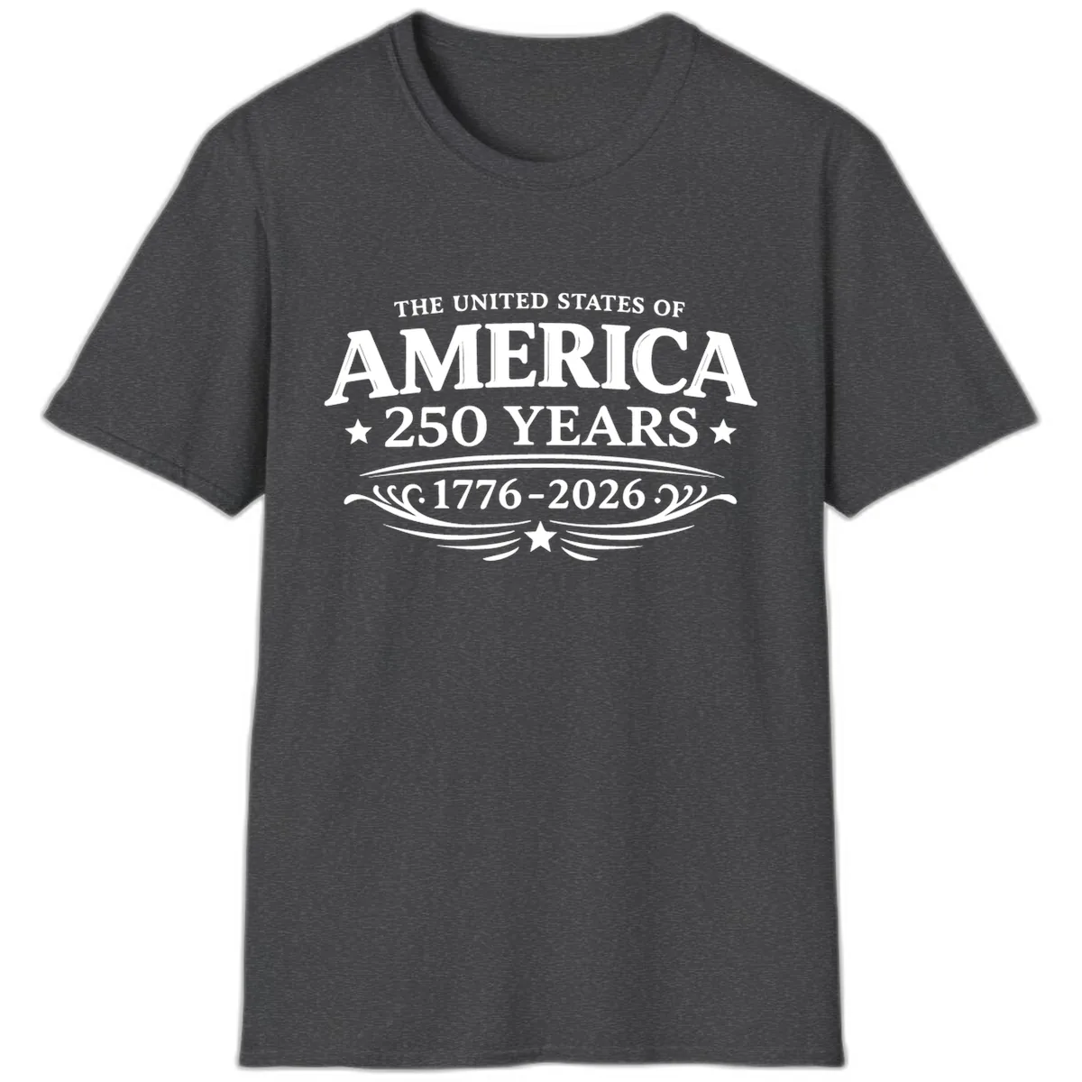 America 250 Years Celebration Design T-Shirt in Dark Heather