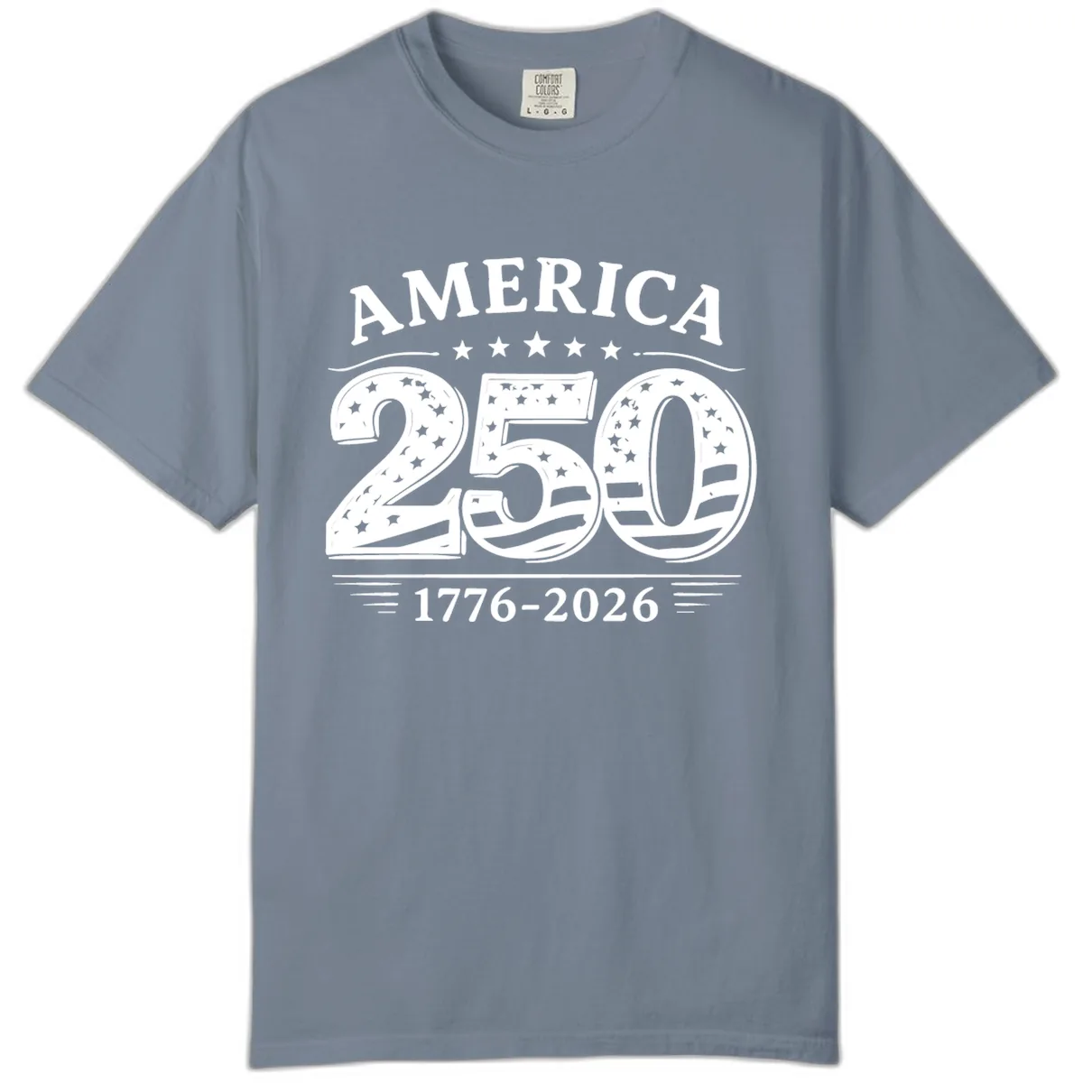 America 250th Anniversary Celebration Comfort Color in Blue Jean
