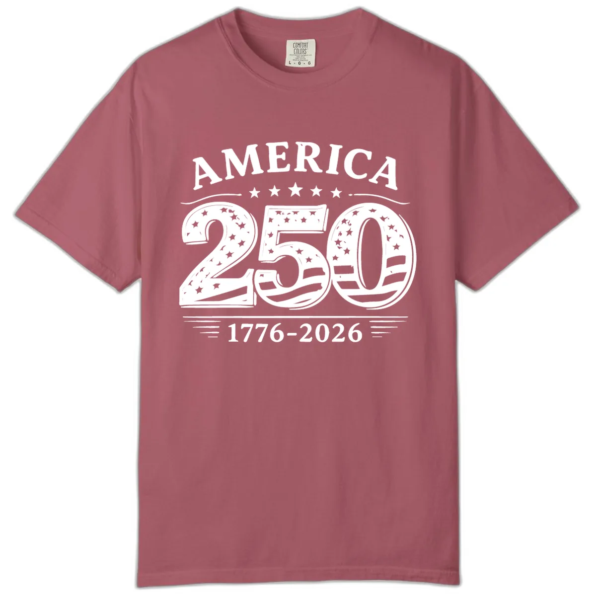 America 250th Anniversary Celebration Comfort Color in Crimson