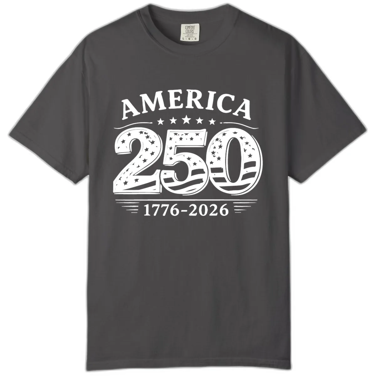 America 250th Anniversary Celebration Comfort Color in Graphite