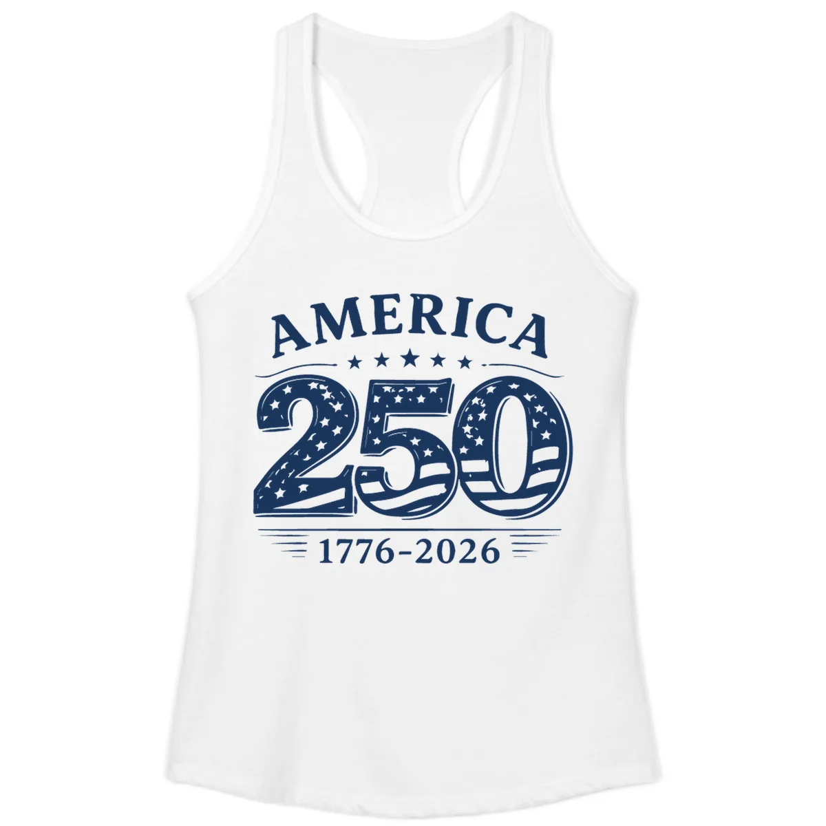 America 250th Anniversary Celebration Ladies Tank in White