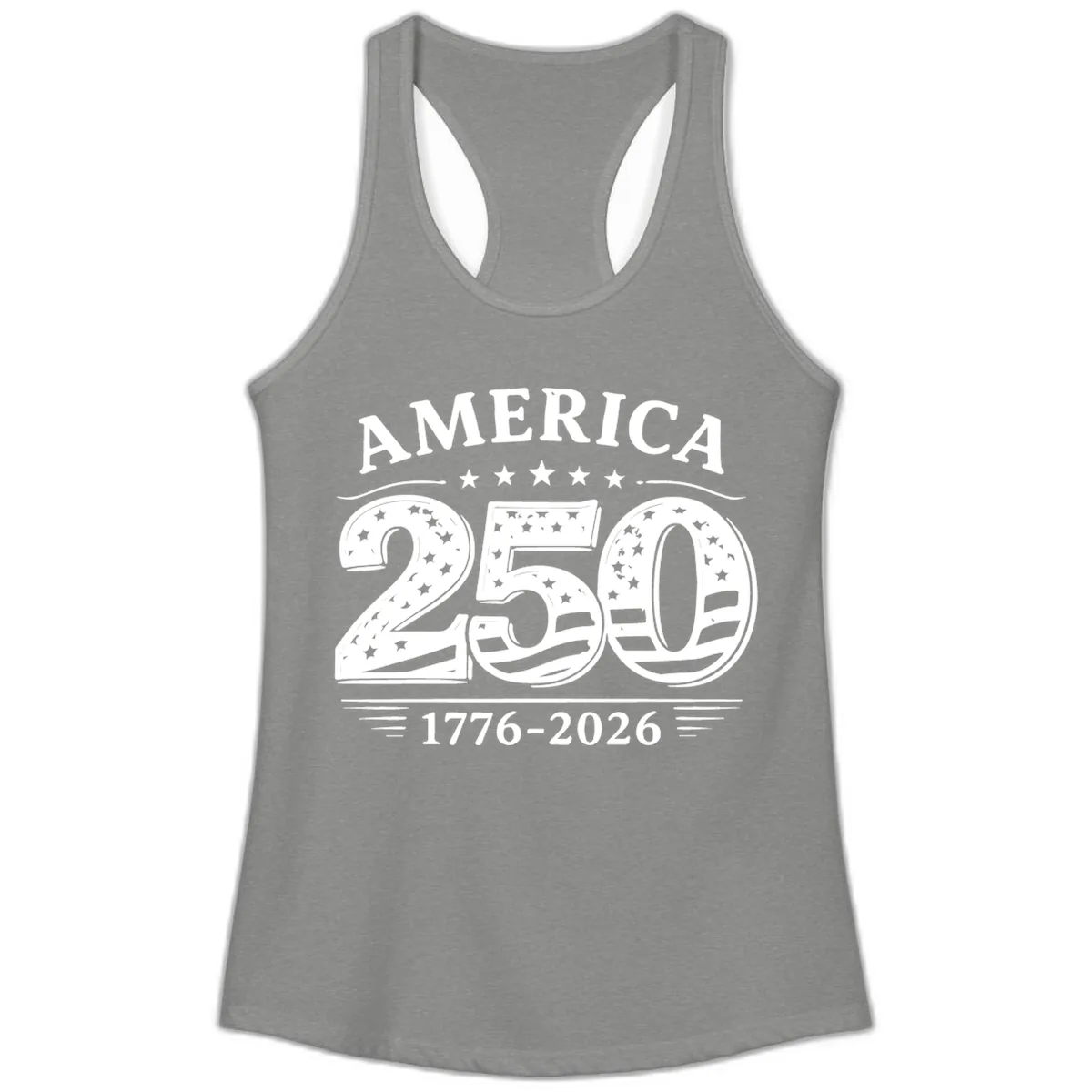 America 250th Anniversary Celebration Ladies Tank in Heather Grey