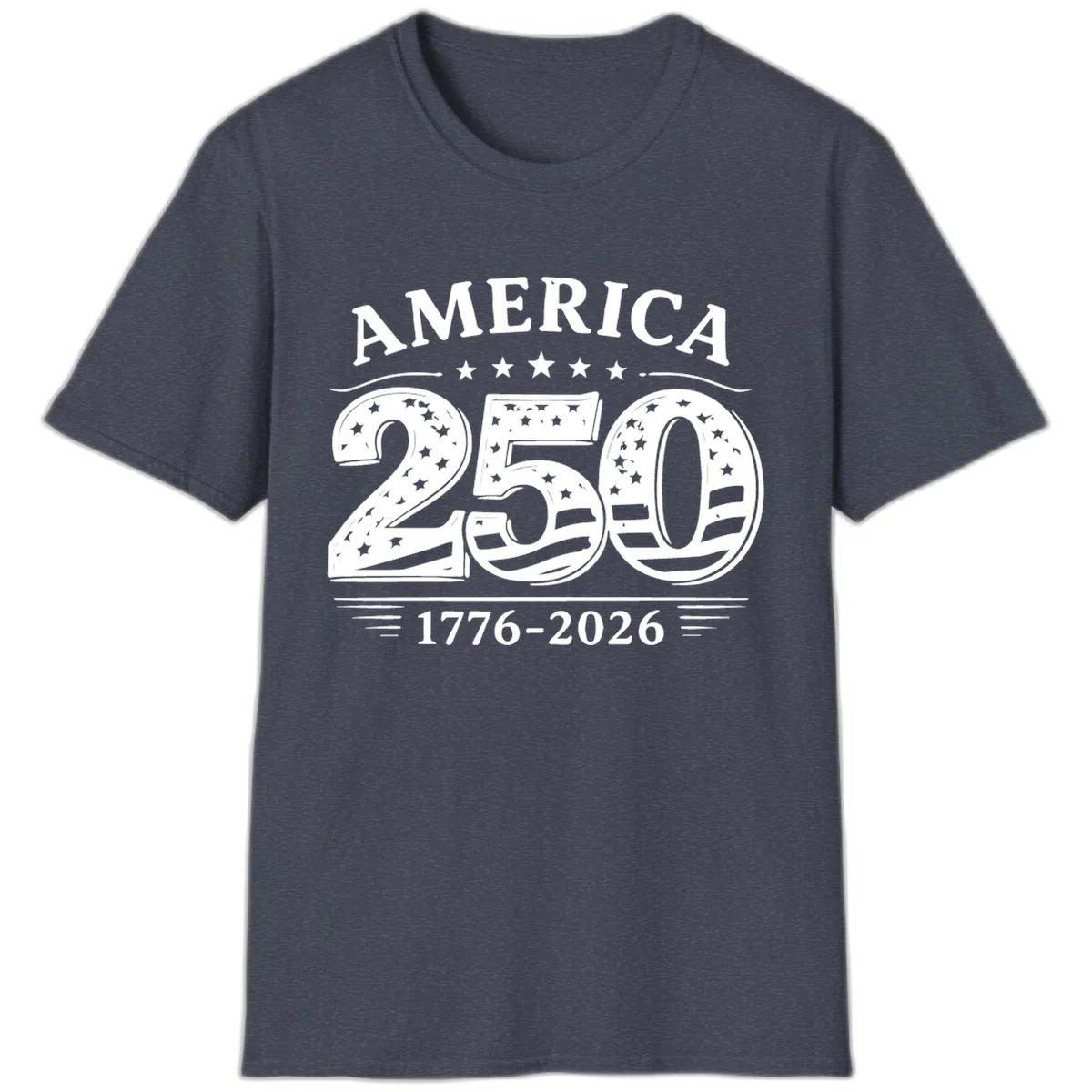 America 250th Anniversary Celebration T-Shirt in Heather Navy