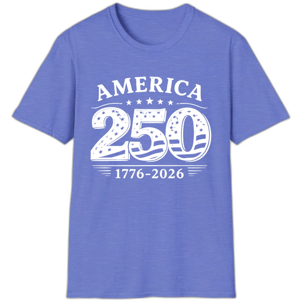 America 250th Anniversary Celebration T-Shirt in Heather Royal