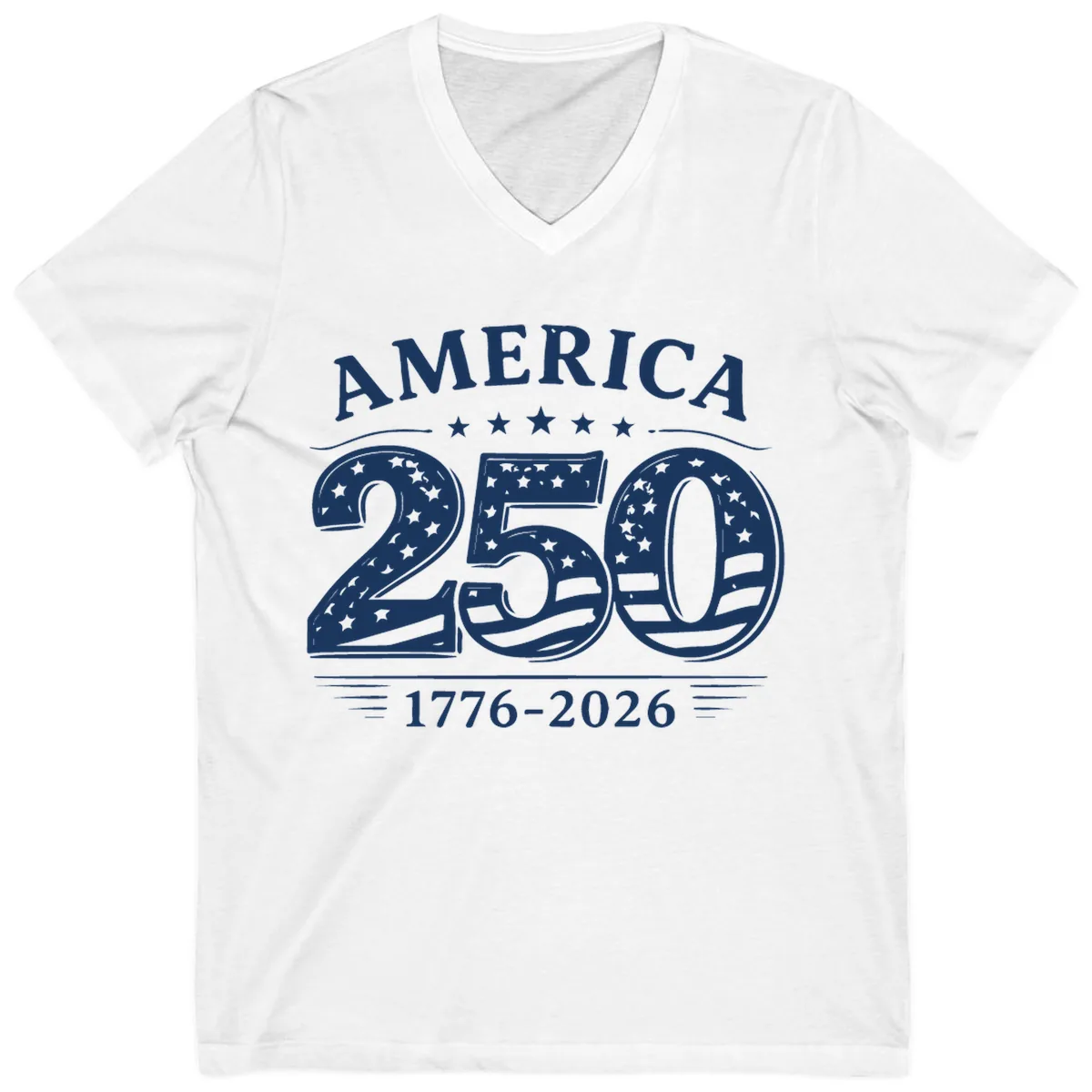 America 250th Anniversary Celebration V-Neck in White