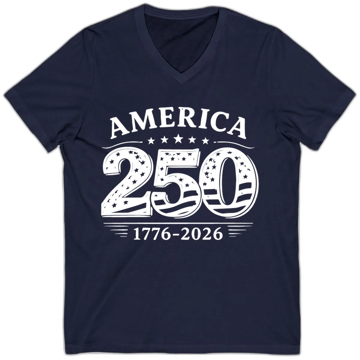 America 250th Anniversary Celebration V-Neck in Navy