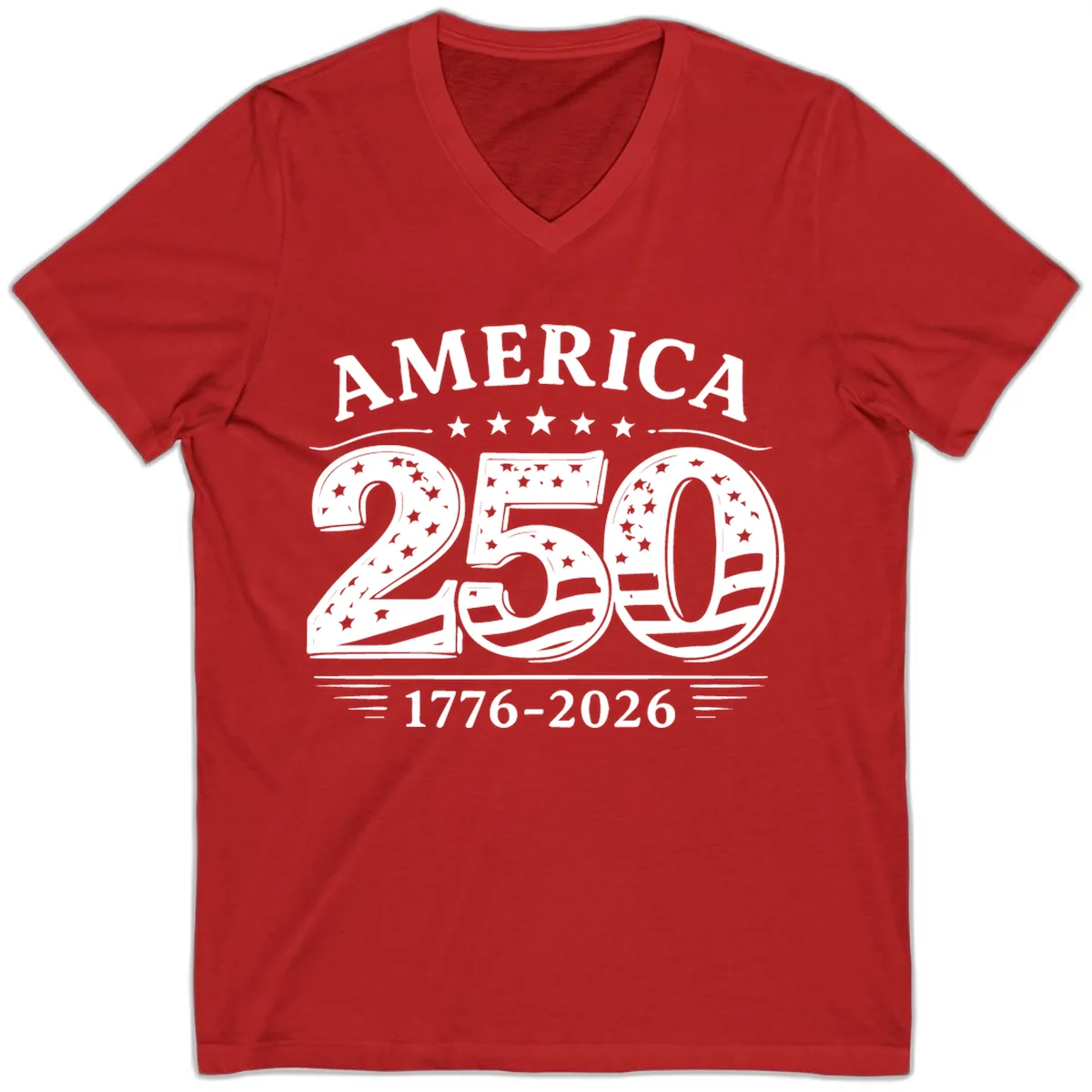 America 250th Anniversary Celebration V-Neck in Red