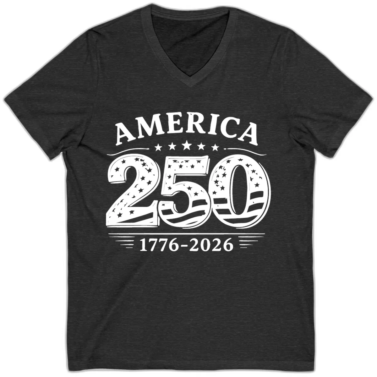 America 250th Anniversary Celebration V-Neck in Dark Grey Heather