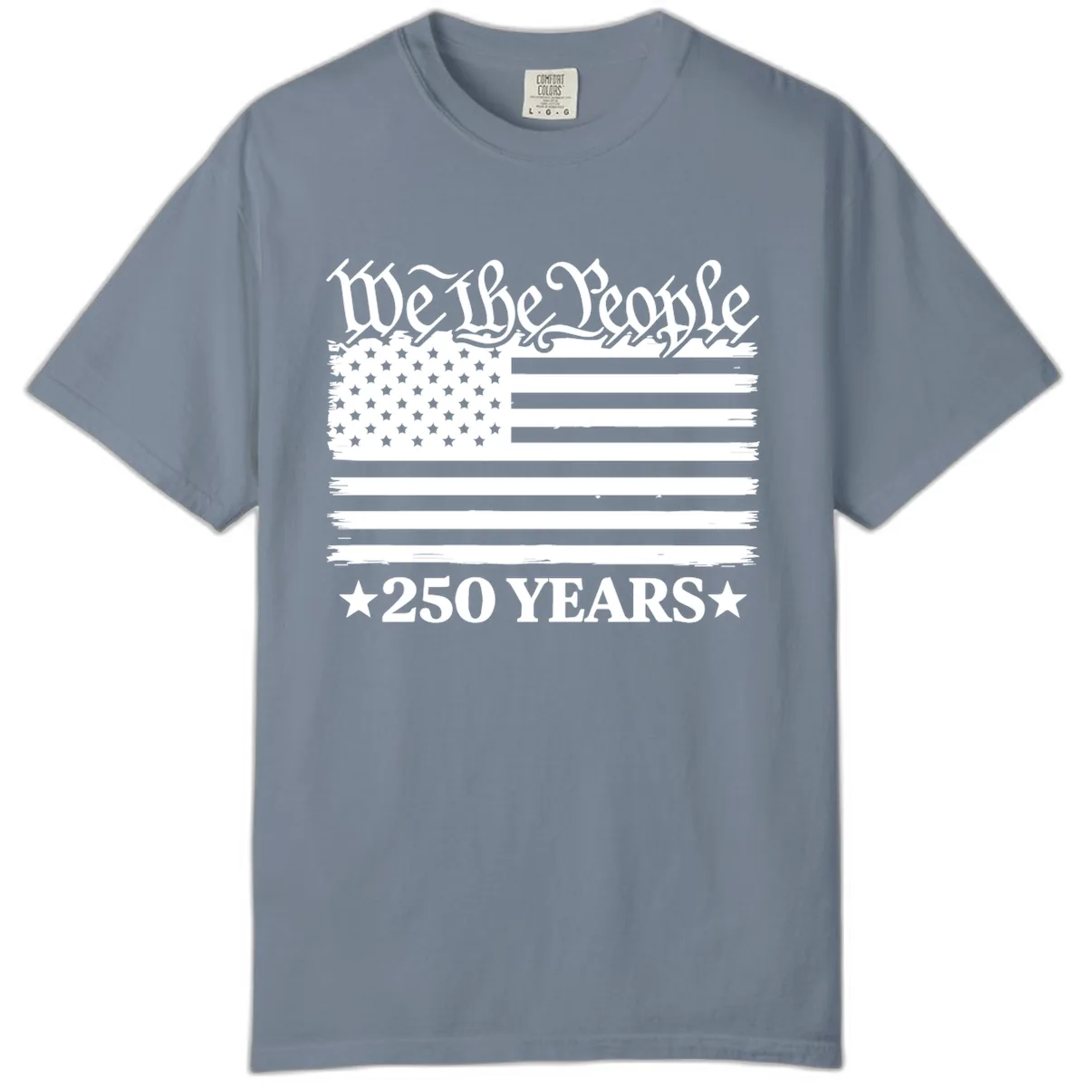 We The People 250 Years Celebration Comfort Color in Blue Jean