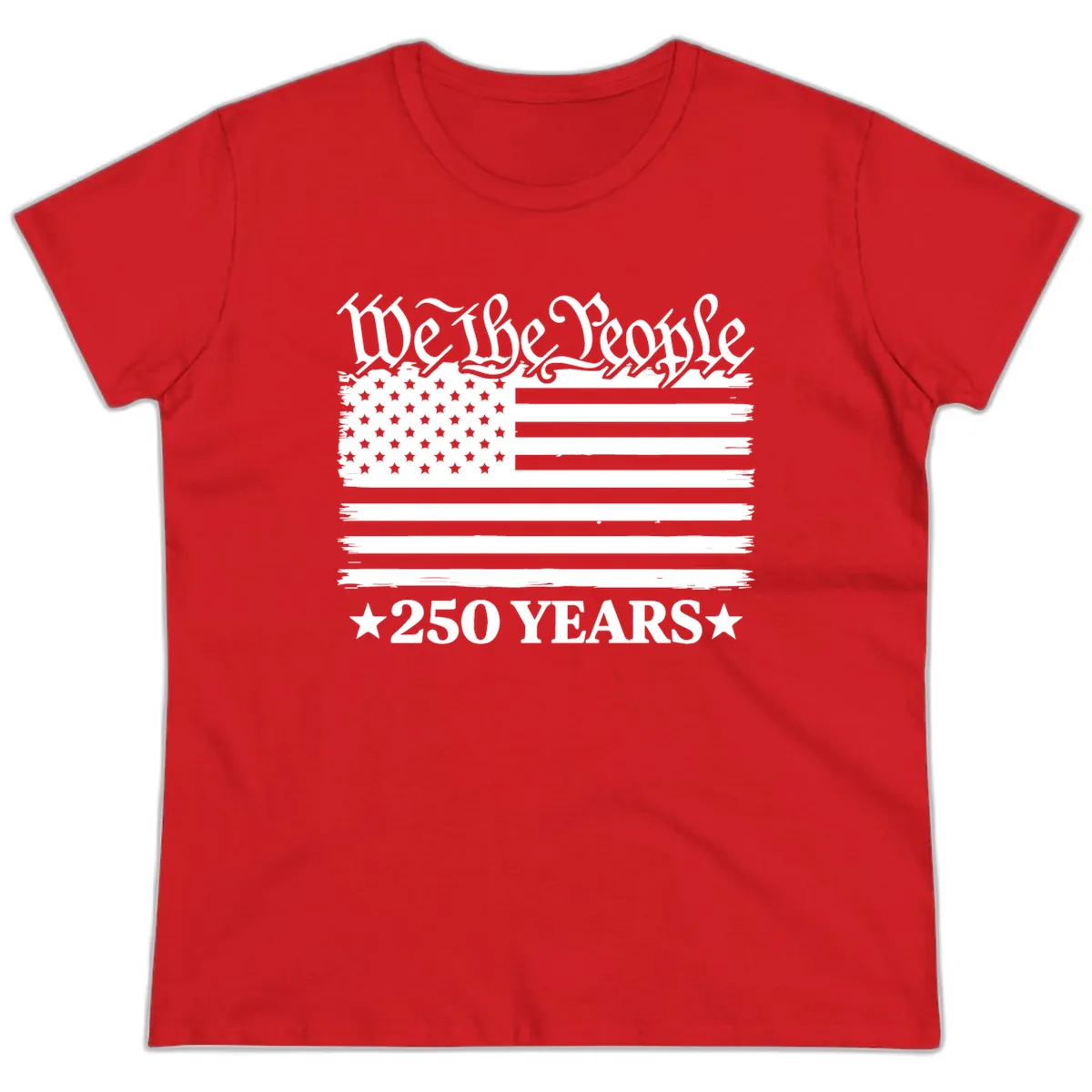 We The People 250 Years Celebration Ladies Tee in Red