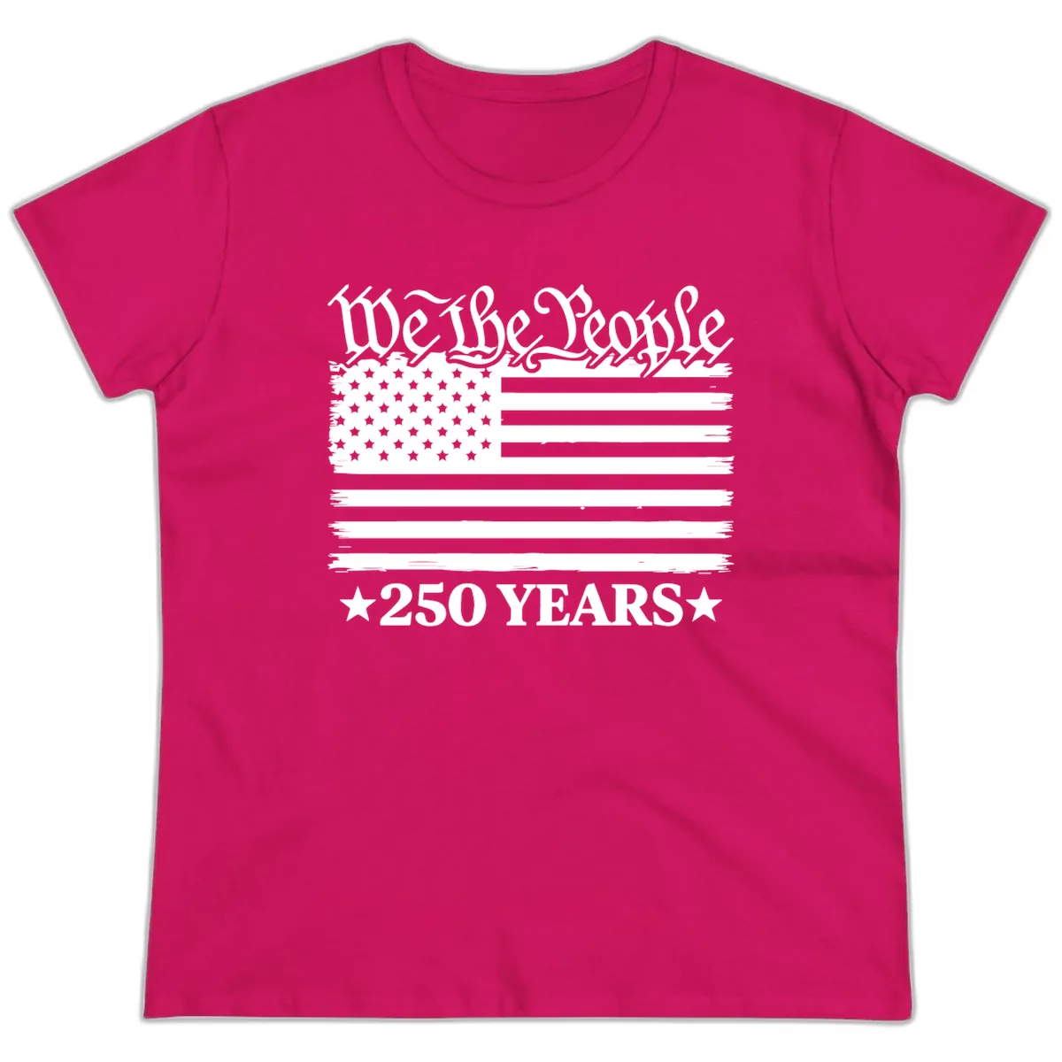 We The People 250 Years Celebration Ladies Tee in Heliconia