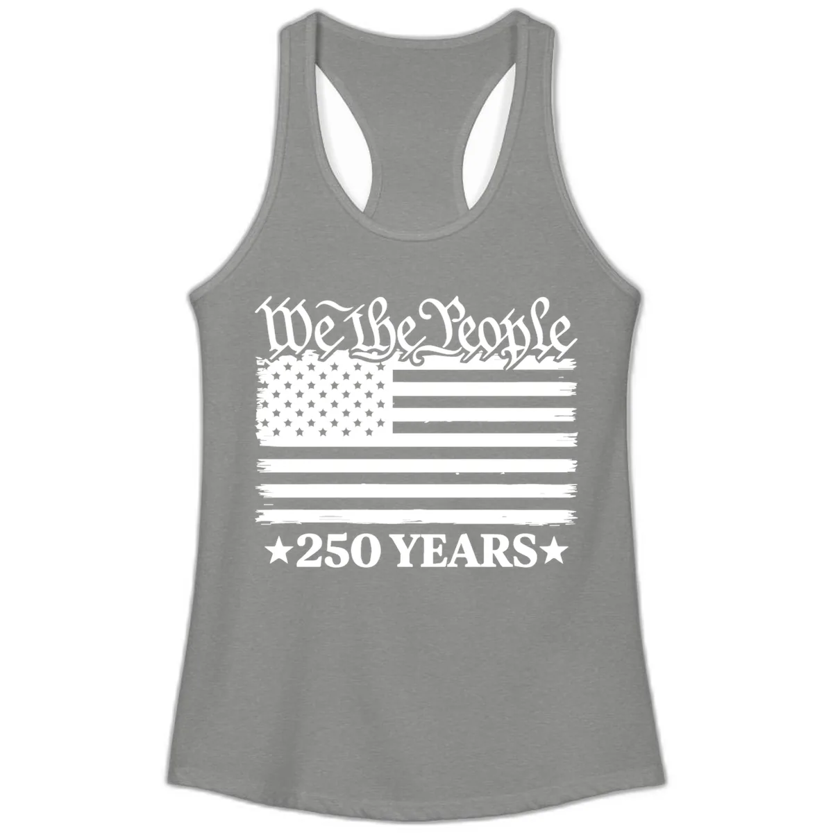 We The People 250 Years Celebration Ladies Tank in Heather Grey
