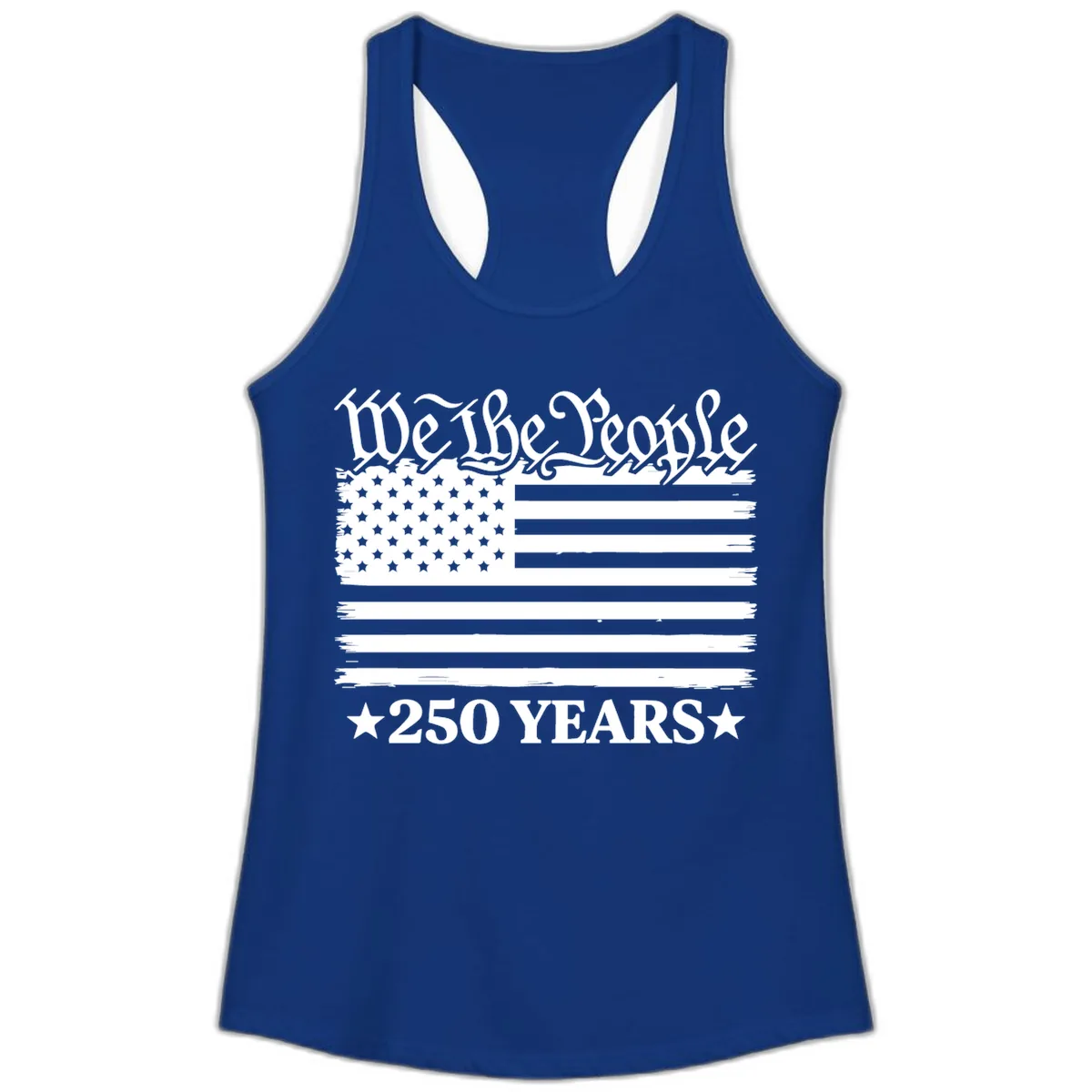 We The People 250 Years Celebration Ladies Tank in Solid Royal