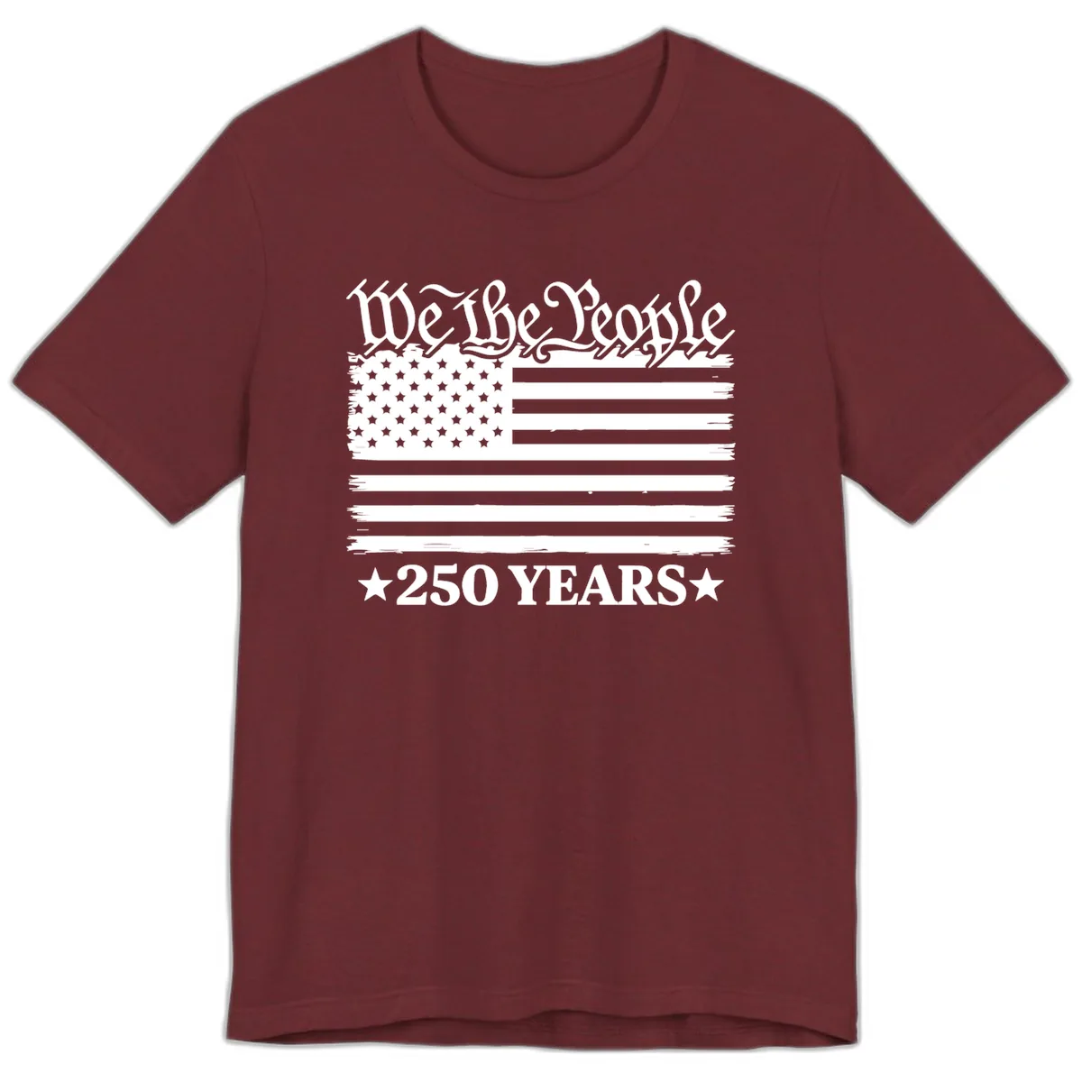 We The People 250 Years Celebration Premium T-Shirt in Heather Cardinal