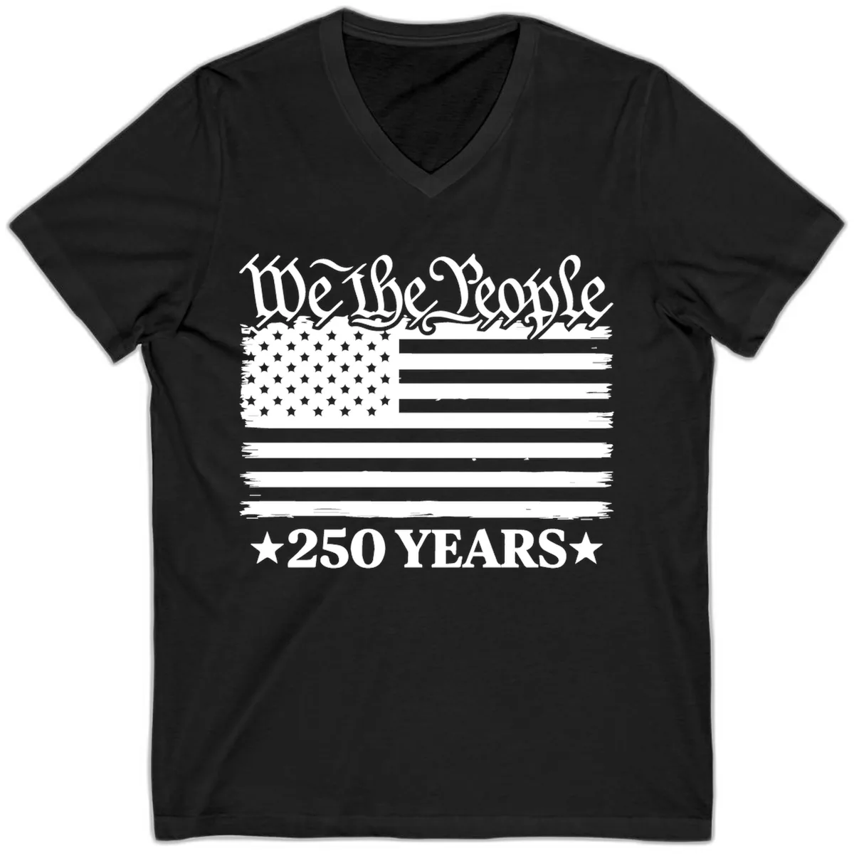 We The People 250 Years Celebration V-Neck in Black