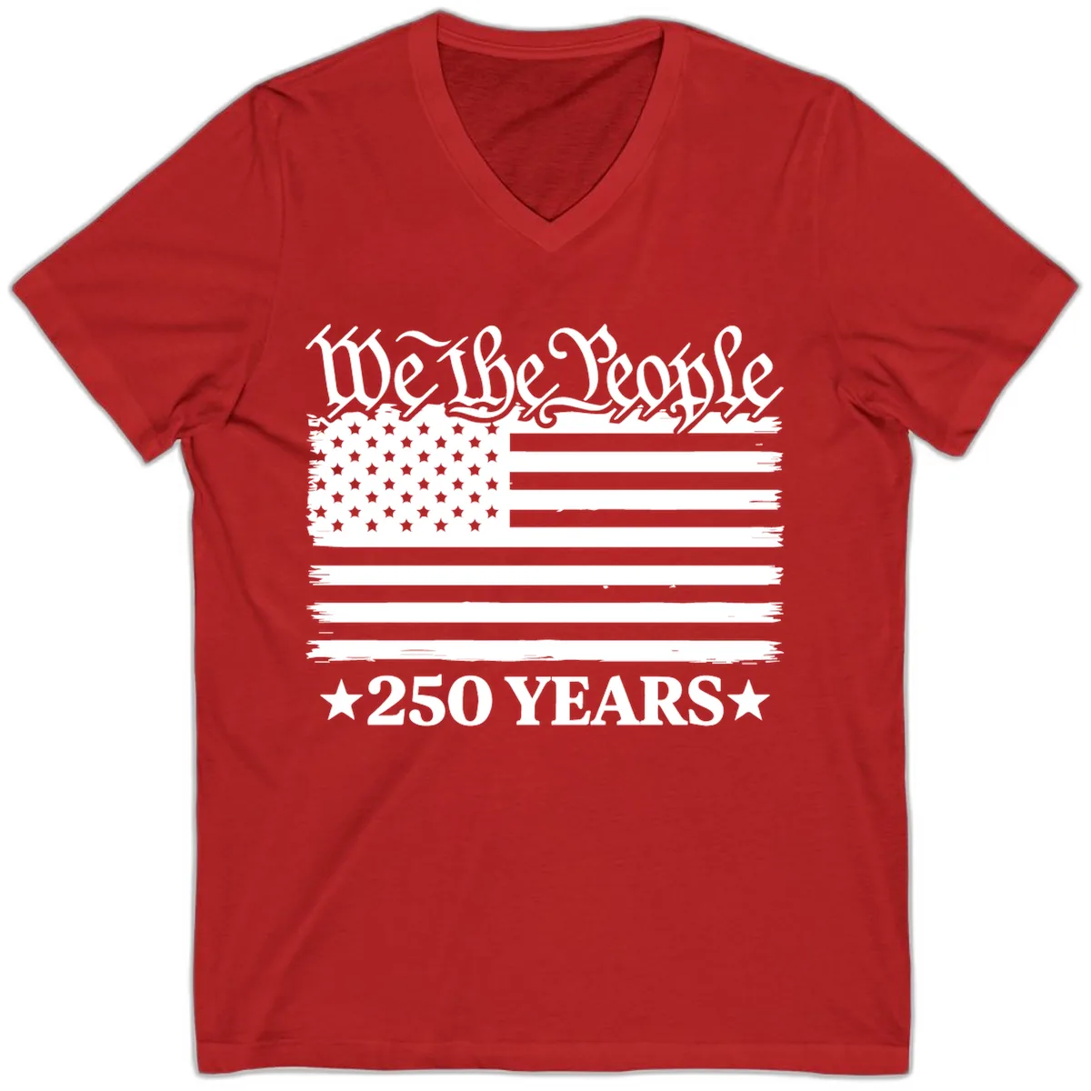 We The People 250 Years Celebration V-Neck in Red
