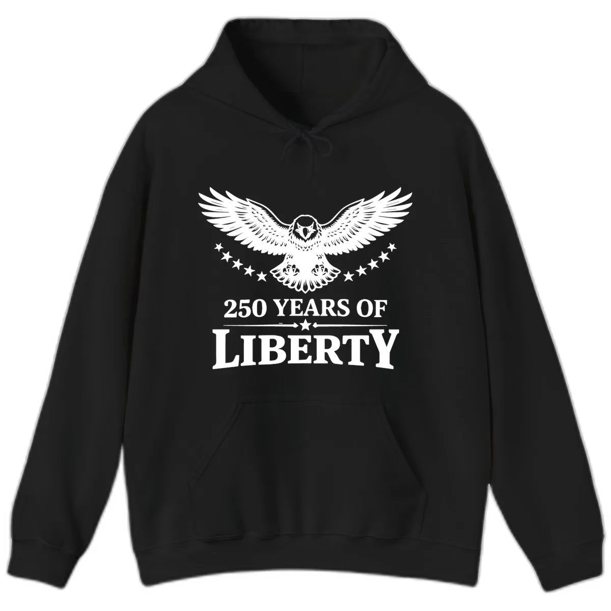 250 Years Of Liberty Eagle Celebration Hoodie in Black