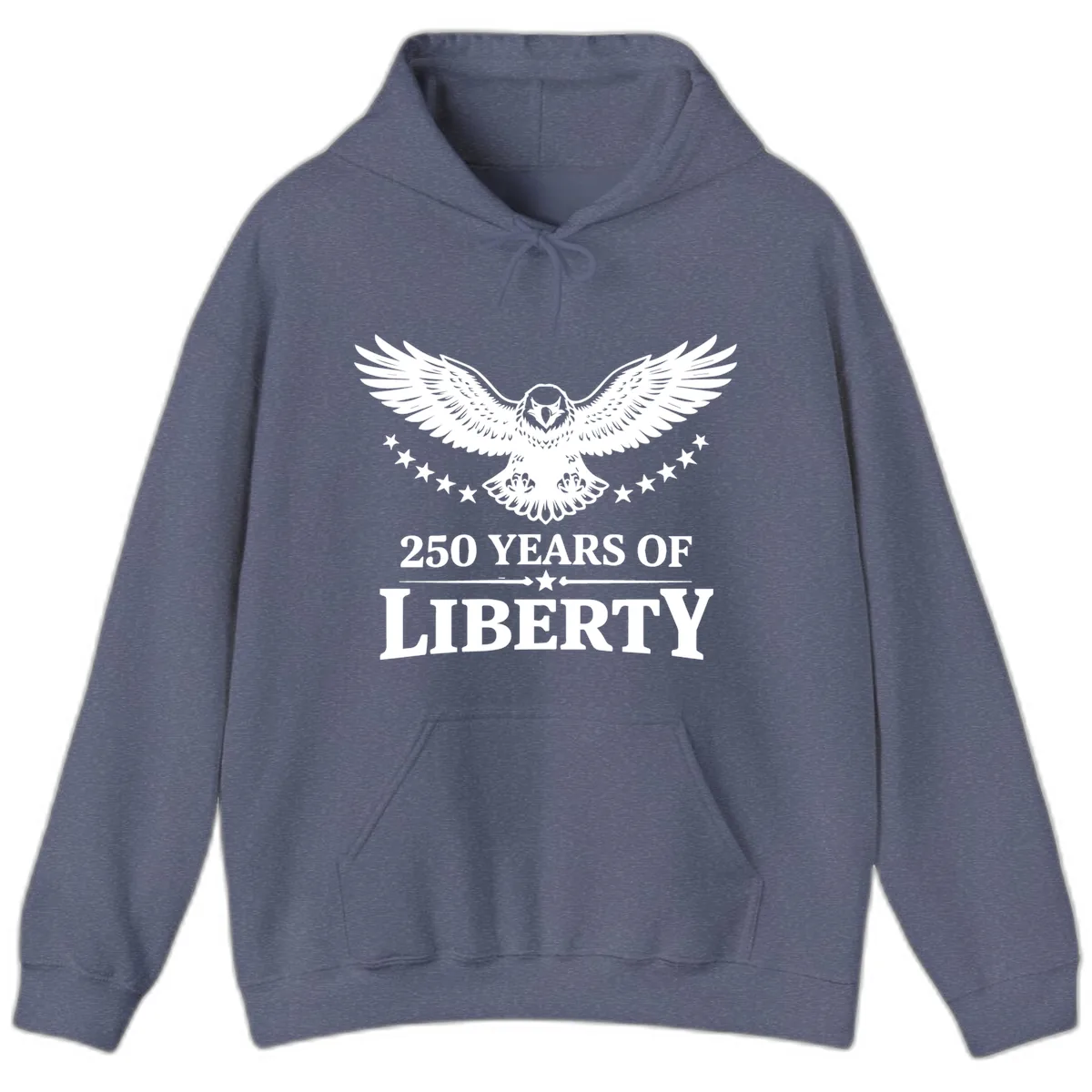 250 Years Of Liberty Eagle Celebration Hoodie in Heather Navy