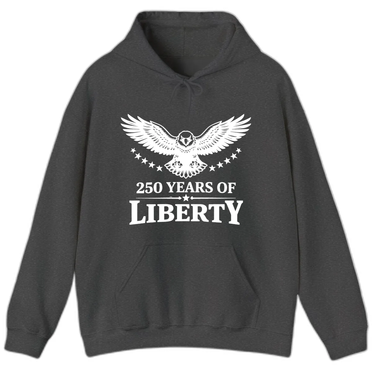 250 Years Of Liberty Eagle Celebration Hoodie in Dark Heather