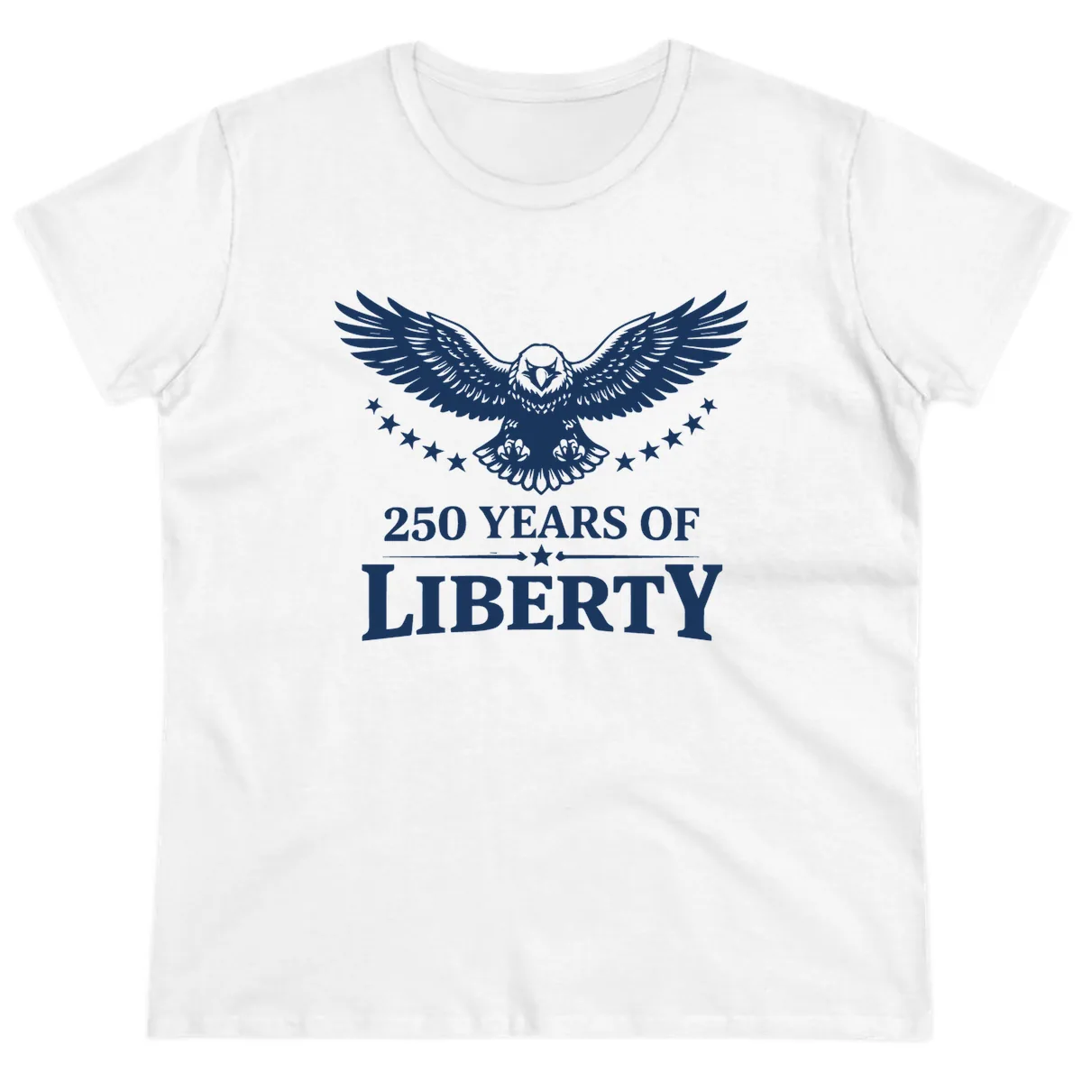 250 Years Of Liberty Eagle Celebration Ladies Tee in White