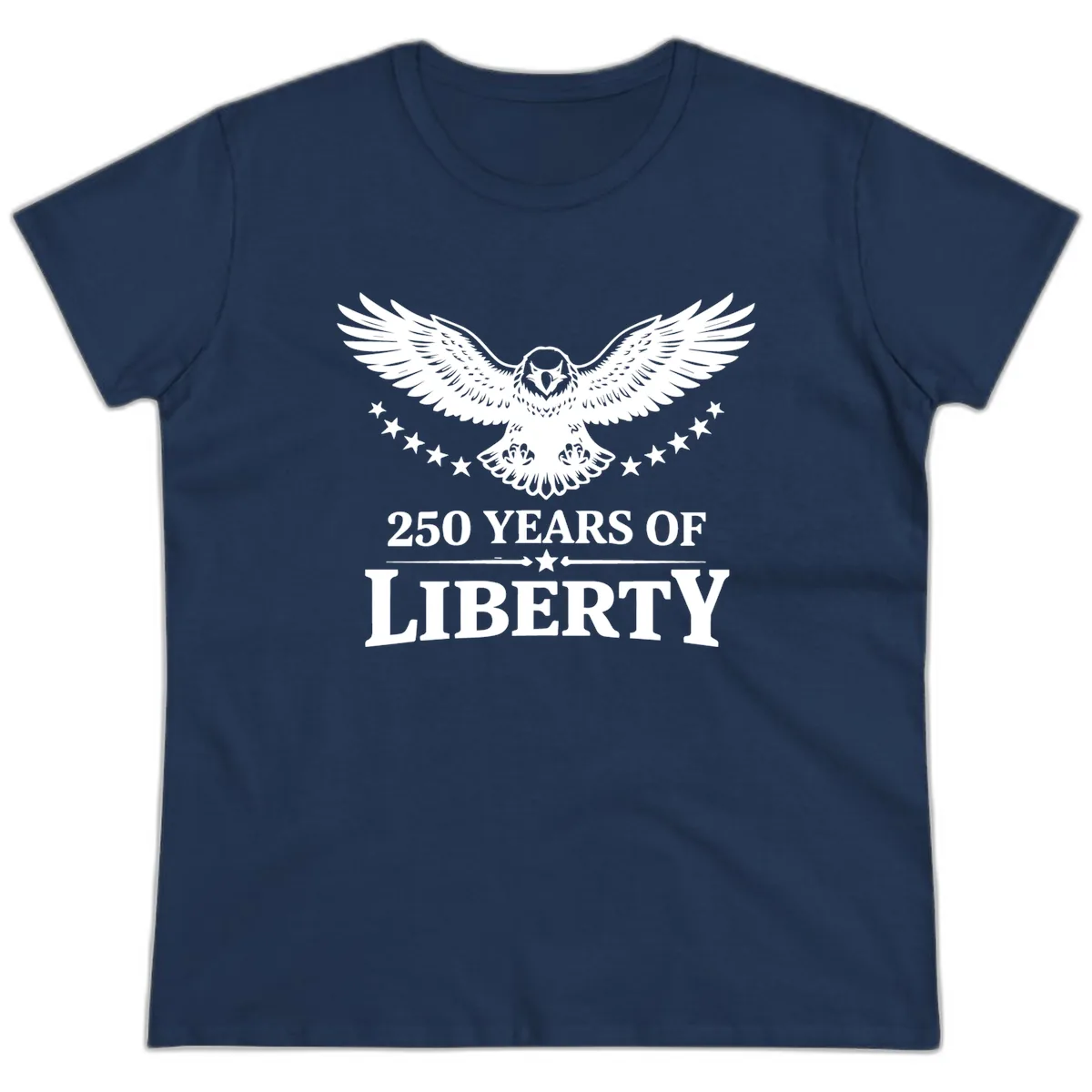 250 Years Of Liberty Eagle Celebration Ladies Tee in Navy