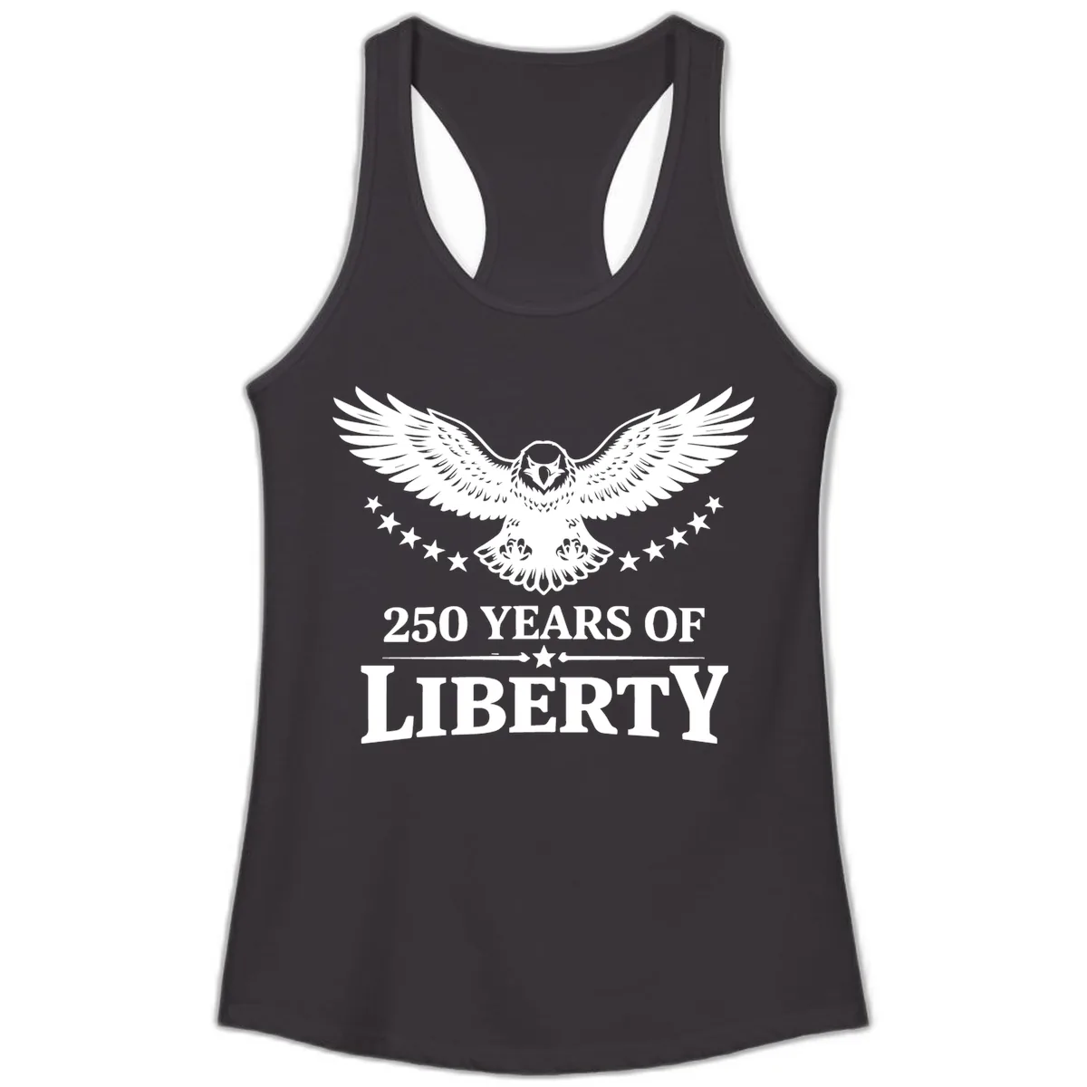 250 Years Of Liberty Eagle Celebration Ladies Tank in Black