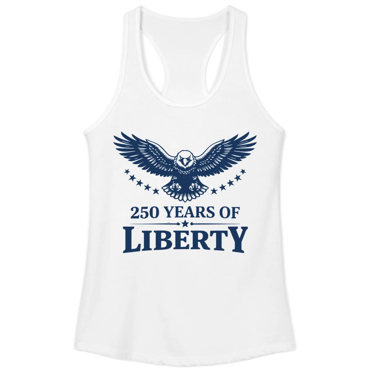250 Years Of Liberty Eagle Celebration Ladies Tank in White