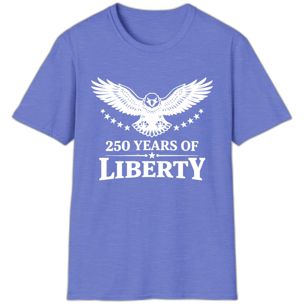 250 Years Of Liberty Eagle Celebration T-Shirt in Heather Royal