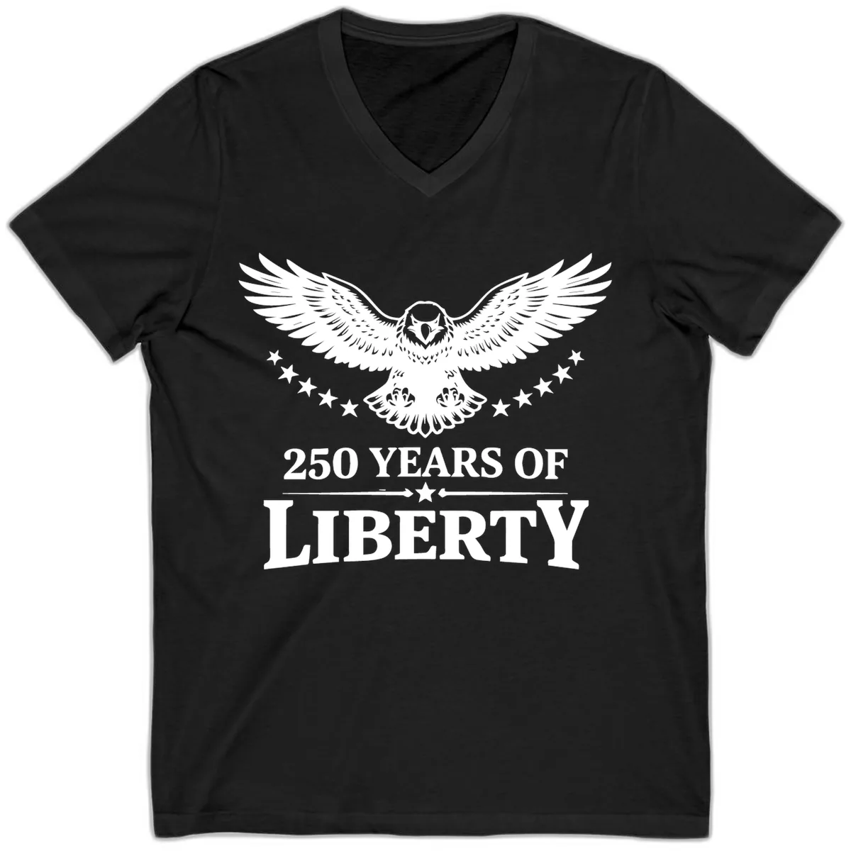 250 Years Of Liberty Eagle Celebration V-Neck in Black