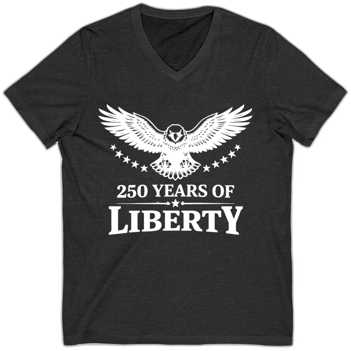 250 Years Of Liberty Eagle Celebration V-Neck in Dark Grey Heather