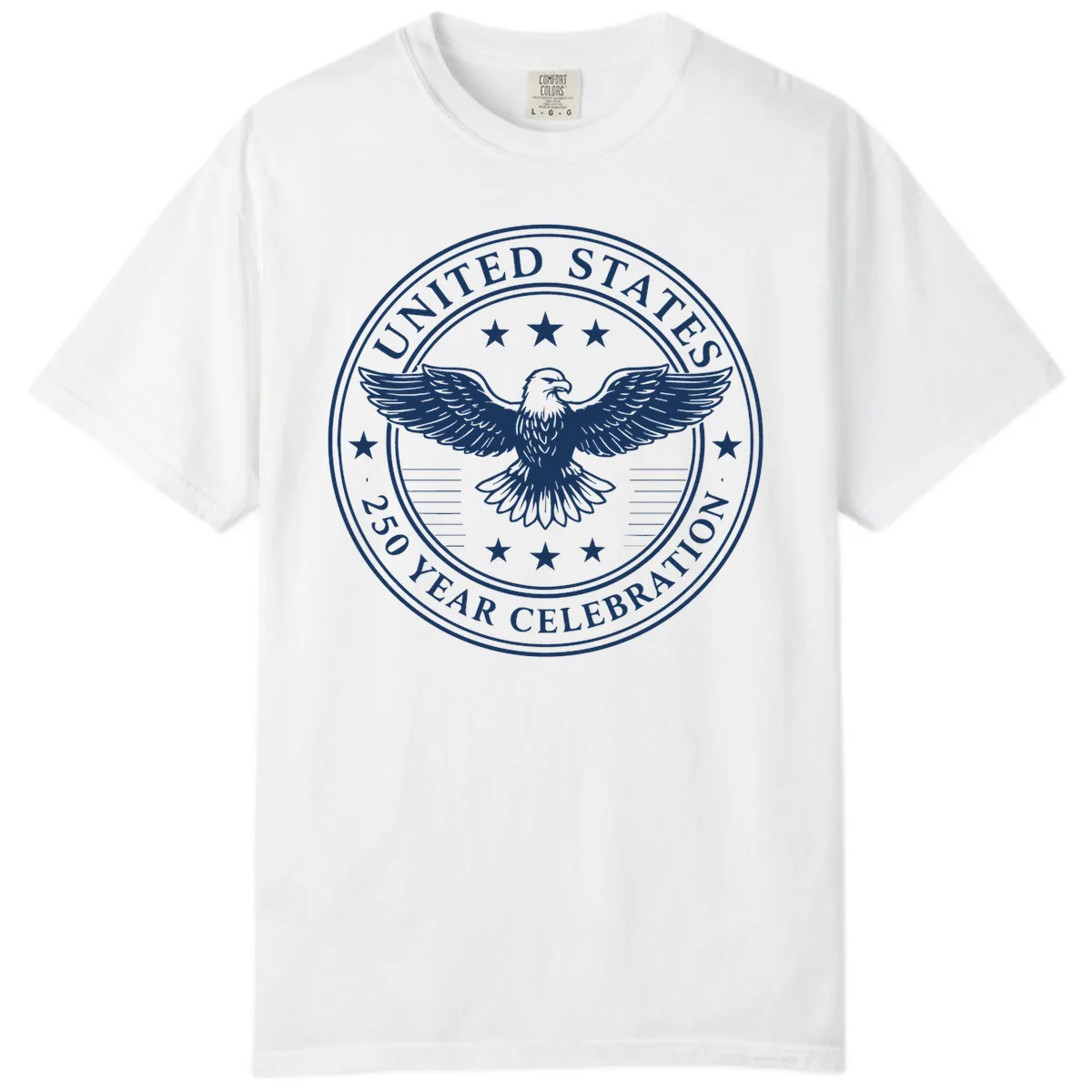 United States 250 Year Celebration Emblem Comfort Color in White