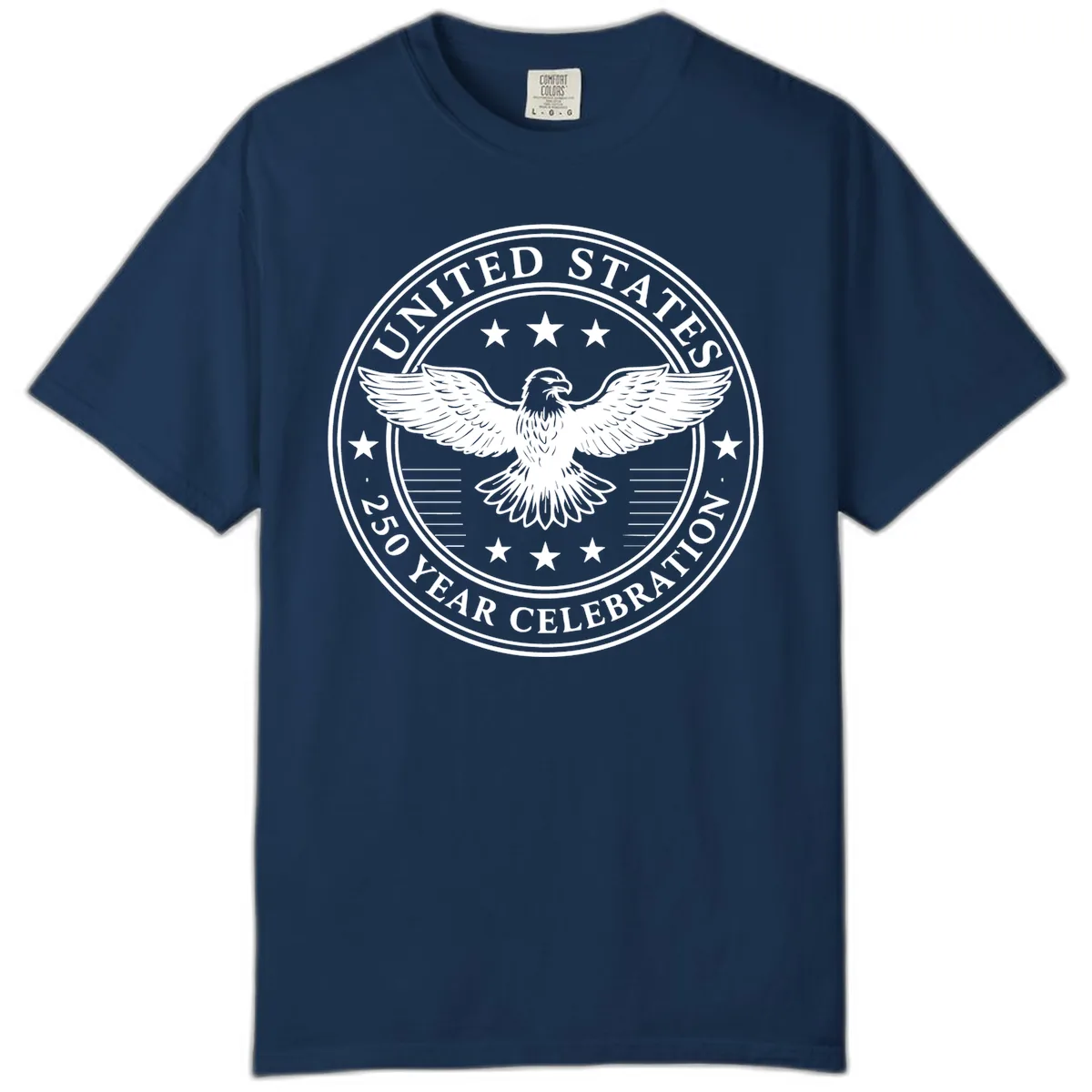 United States 250 Year Celebration Emblem Comfort Color in Navy