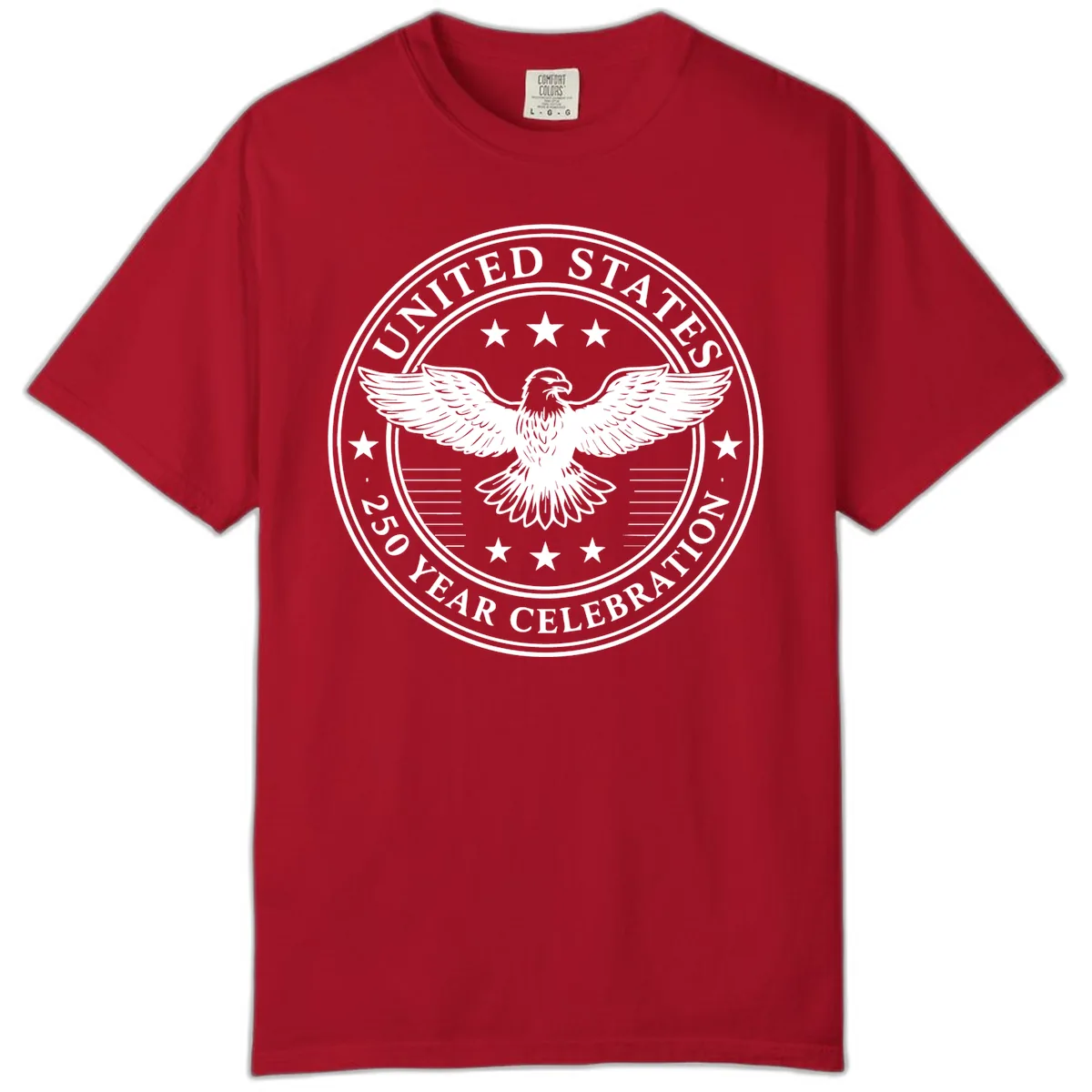 United States 250 Year Celebration Emblem Comfort Color in Red