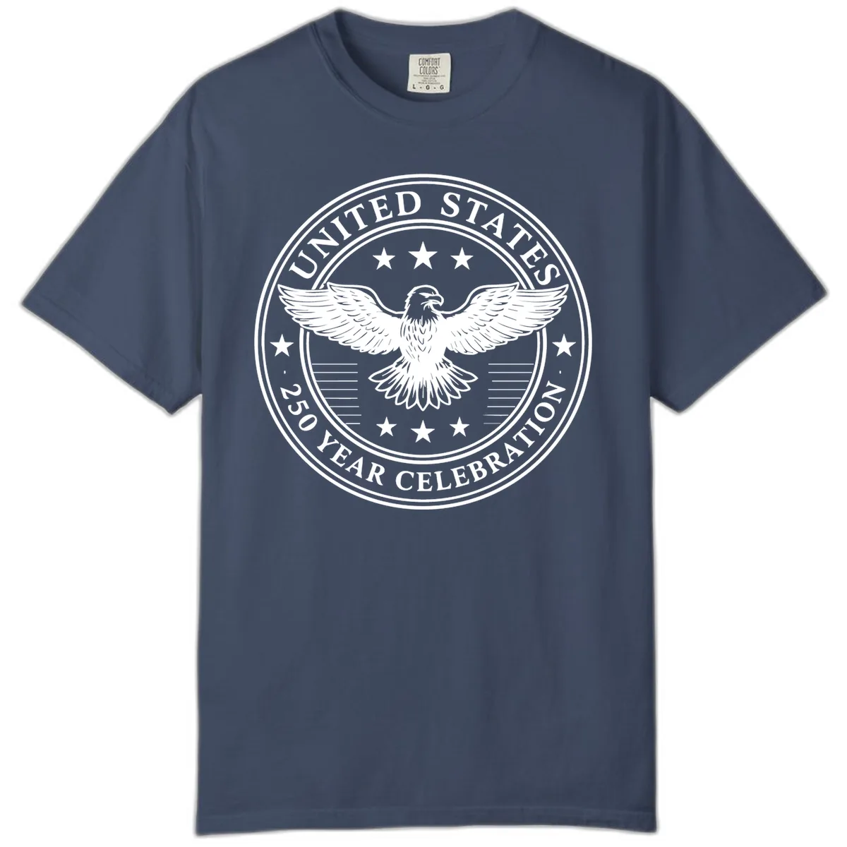 United States 250 Year Celebration Emblem Comfort Color in Midnight