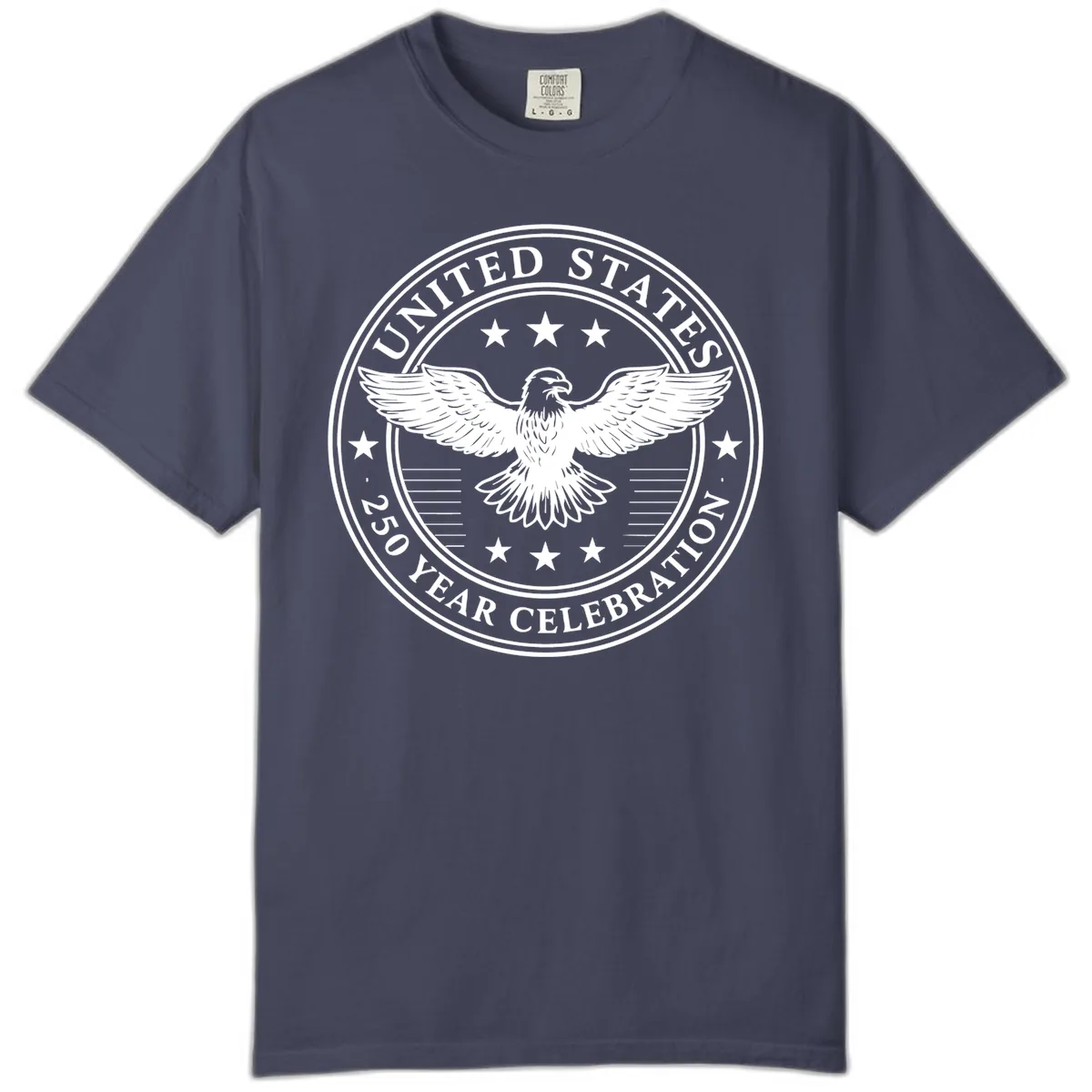 United States 250 Year Celebration Emblem Comfort Color in Denim