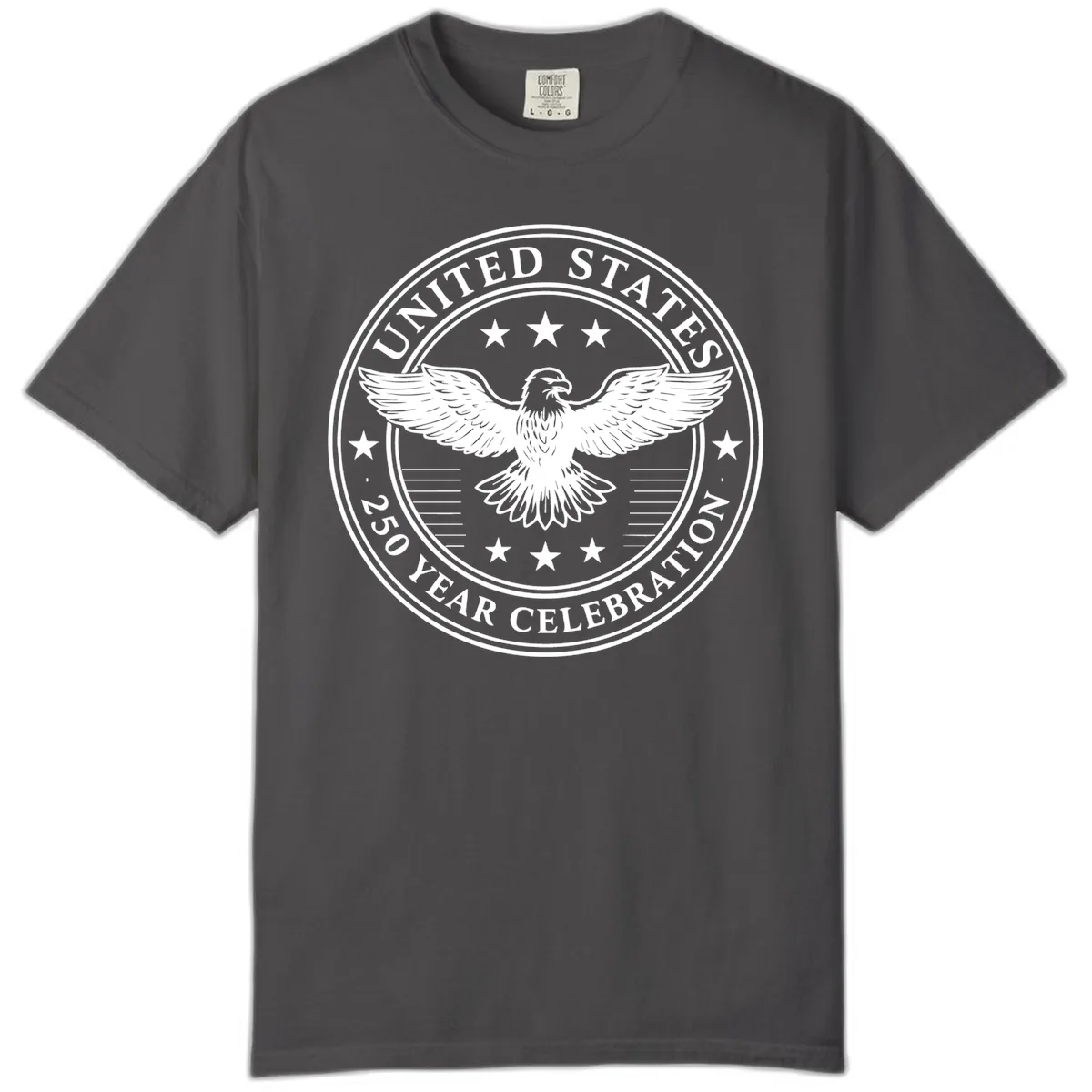 United States 250 Year Celebration Emblem Comfort Color in Graphite