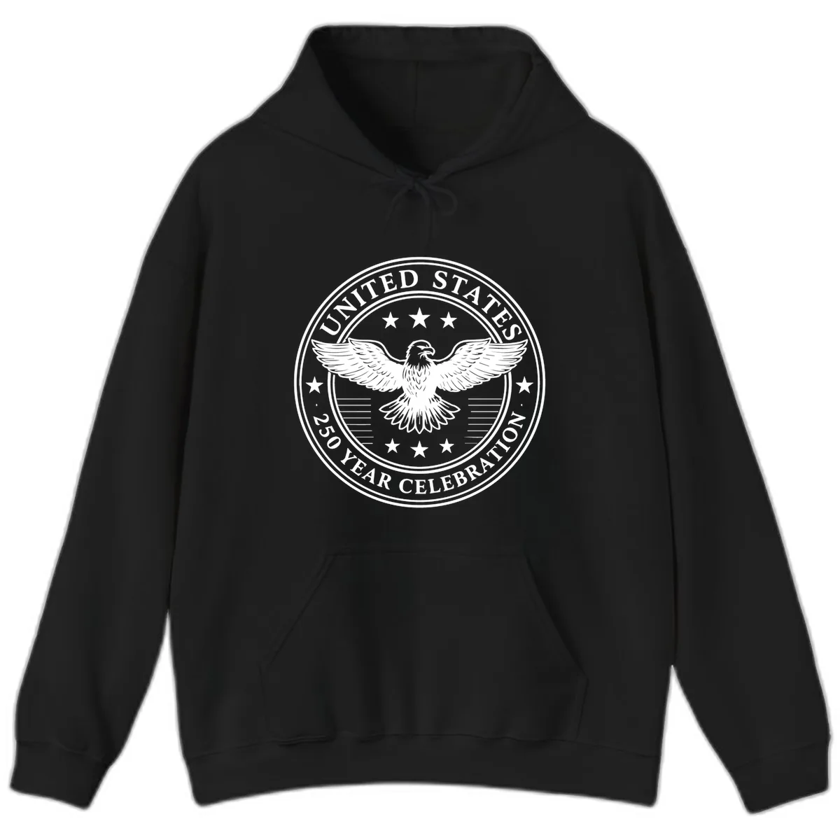 United States 250 Year Celebration Emblem Hoodie in Black