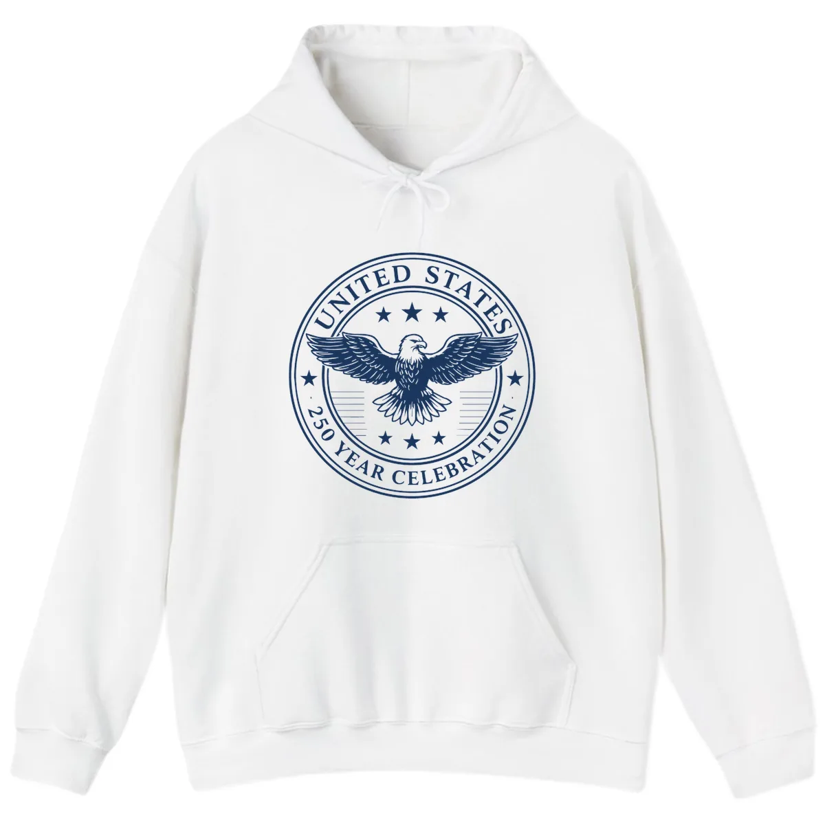 United States 250 Year Celebration Emblem Hoodie in White