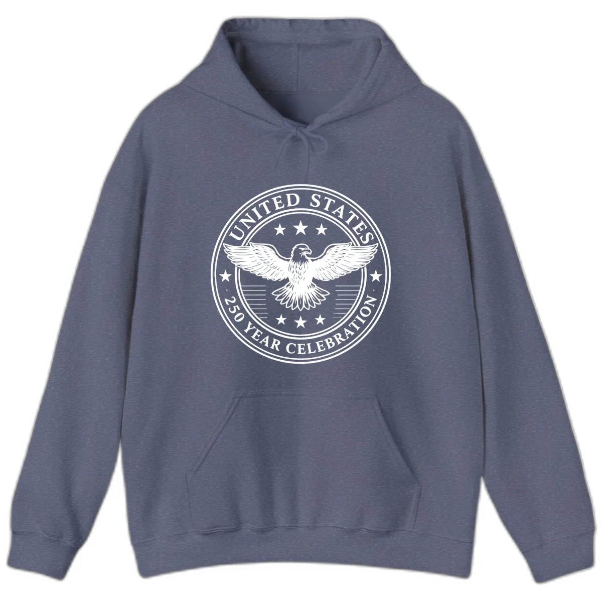 United States 250 Year Celebration Emblem Hoodie in Heather Navy
