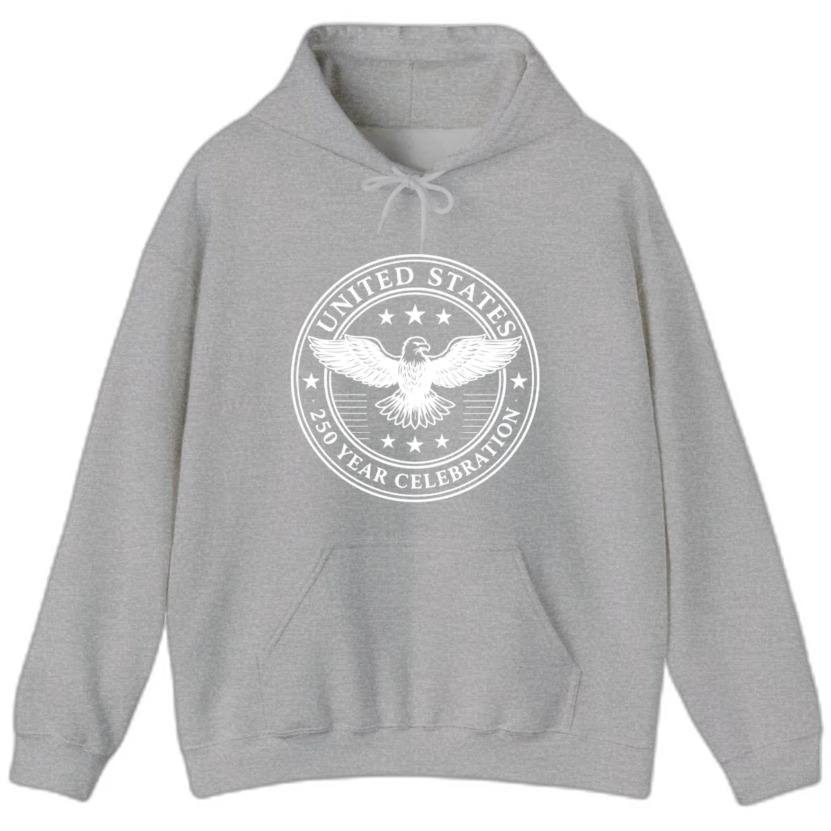 United States 250 Year Celebration Emblem Hoodie in Sport Grey