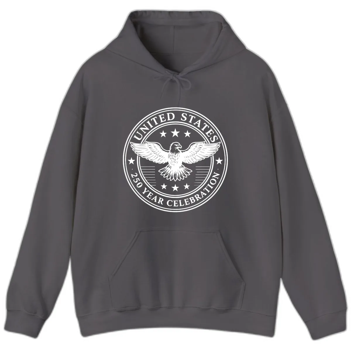 United States 250 Year Celebration Emblem Hoodie in Charcoal