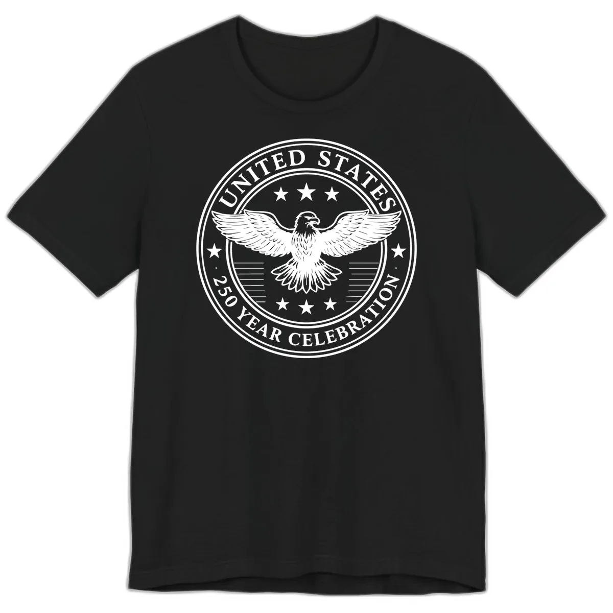 United States 250 Year Celebration Emblem Premium T-Shirt in Black