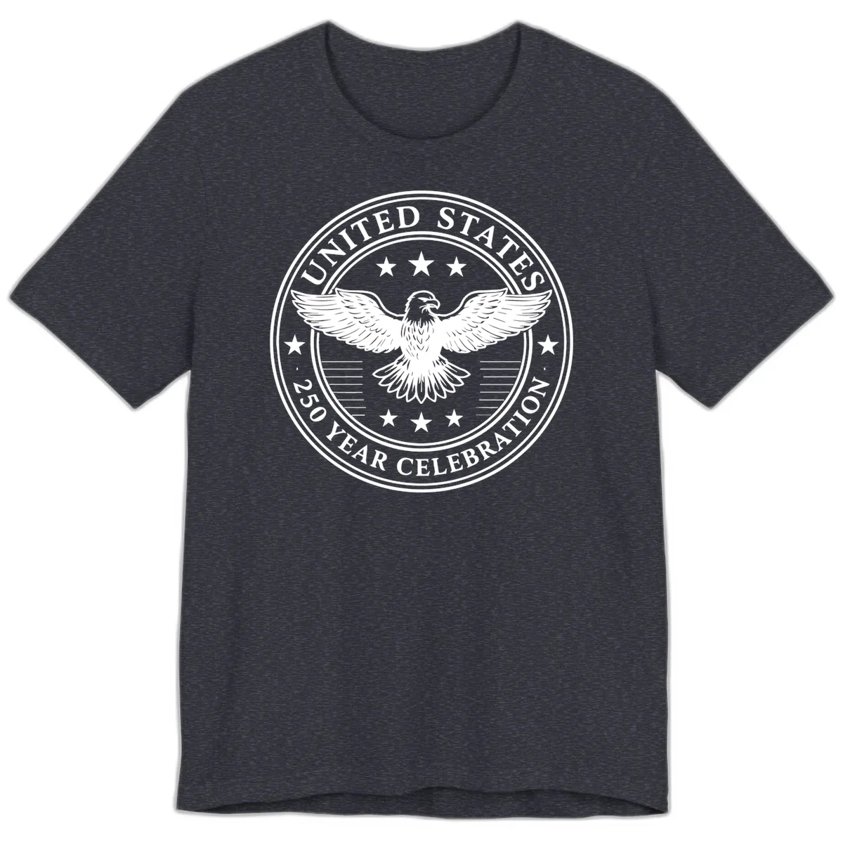United States 250 Year Celebration Emblem Premium T-Shirt in Heather Navy