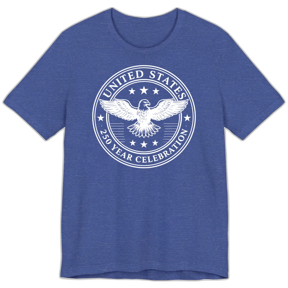 United States 250 Year Celebration Emblem Premium T-Shirt in Heather True Royal
