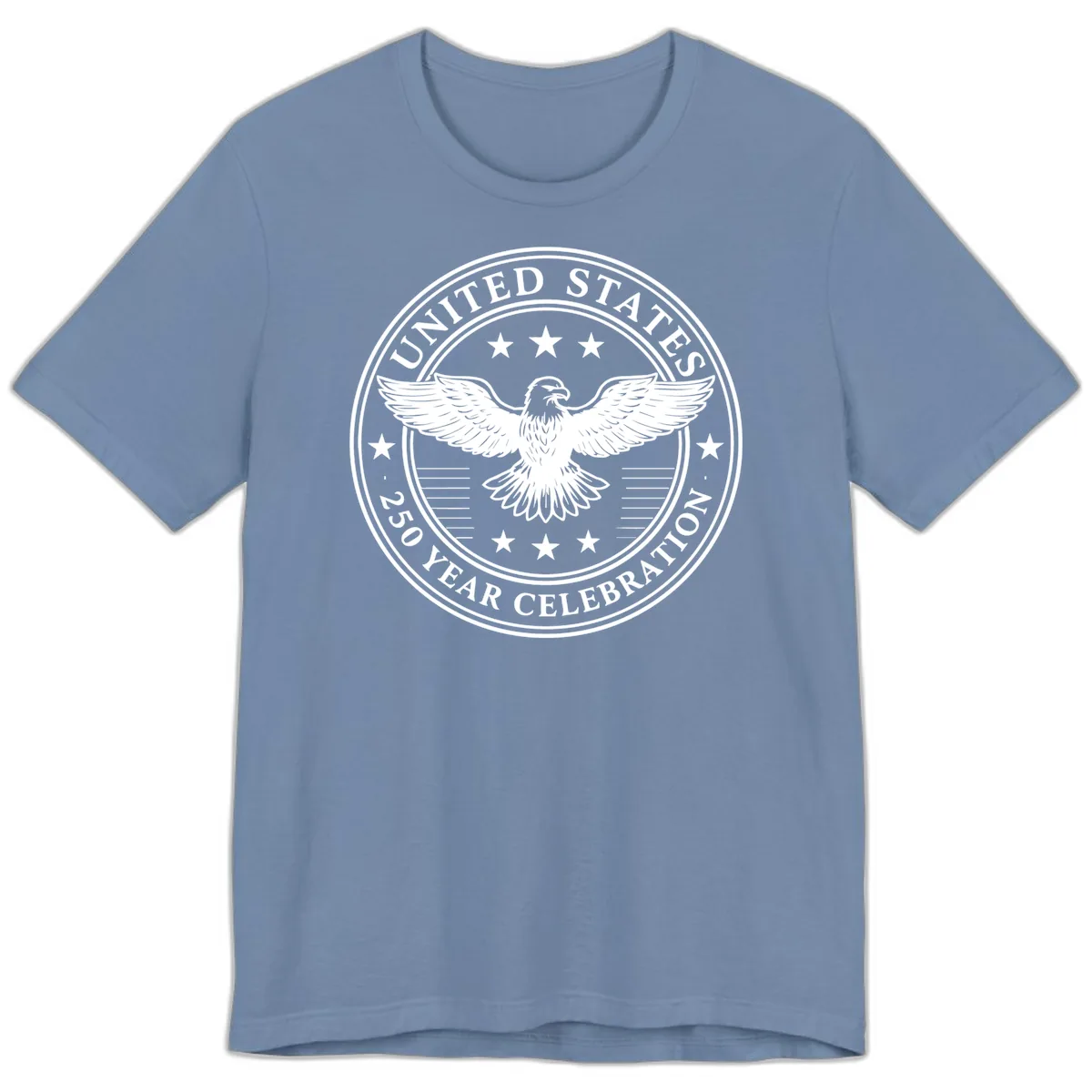 United States 250 Year Celebration Emblem Premium T-Shirt in Steel Blue