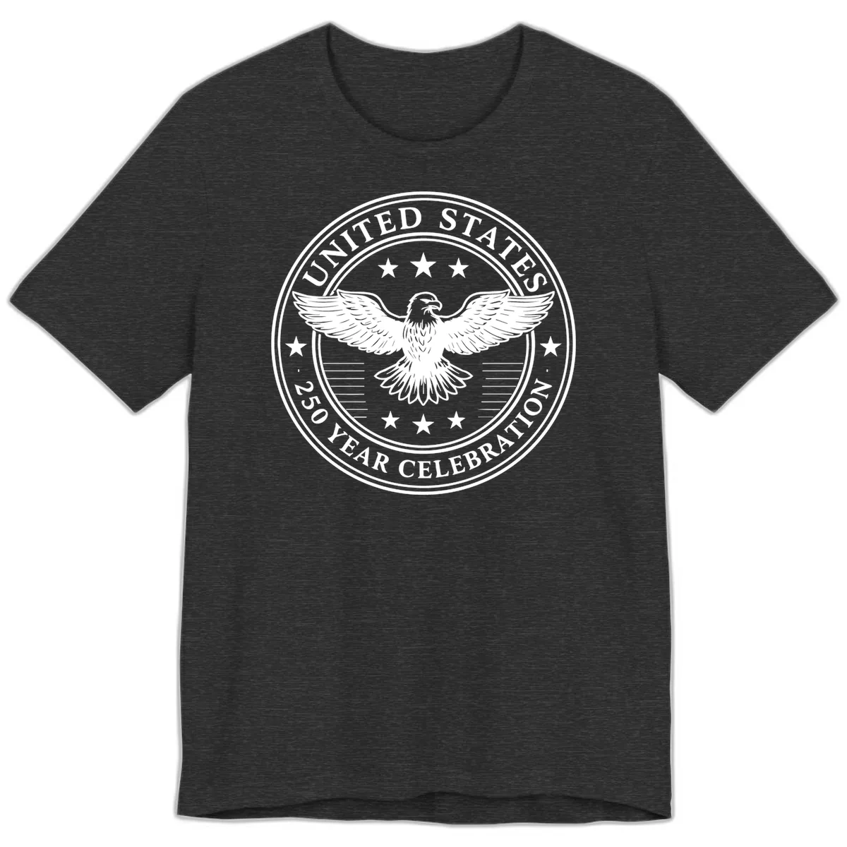 United States 250 Year Celebration Emblem Premium T-Shirt in Dark Grey Heather