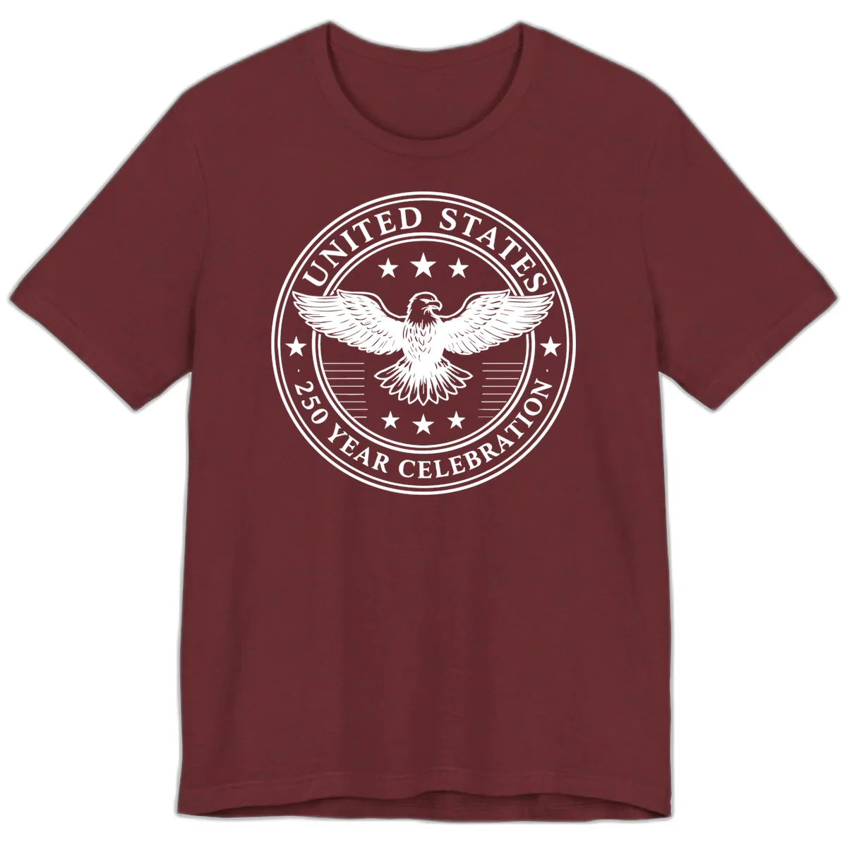 United States 250 Year Celebration Emblem Premium T-Shirt in Heather Cardinal