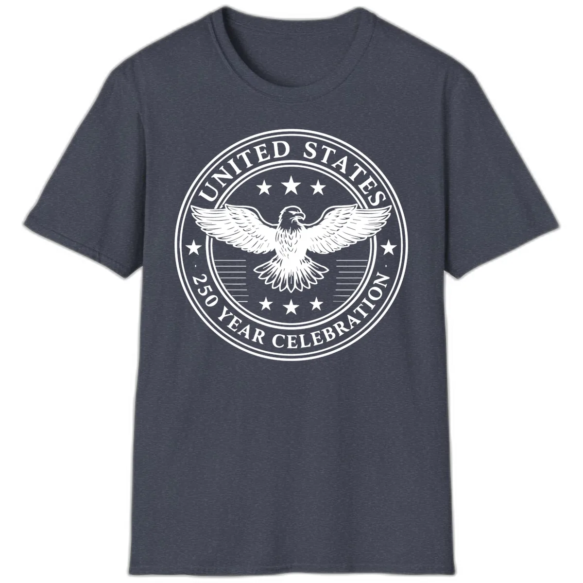 United States 250 Year Celebration Emblem T-Shirt in Heather Navy