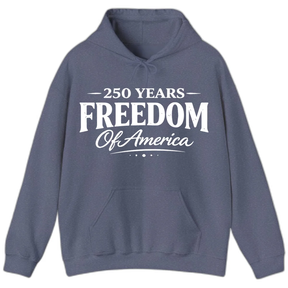 250 Years Freedom Of America Hoodie in Heather Navy