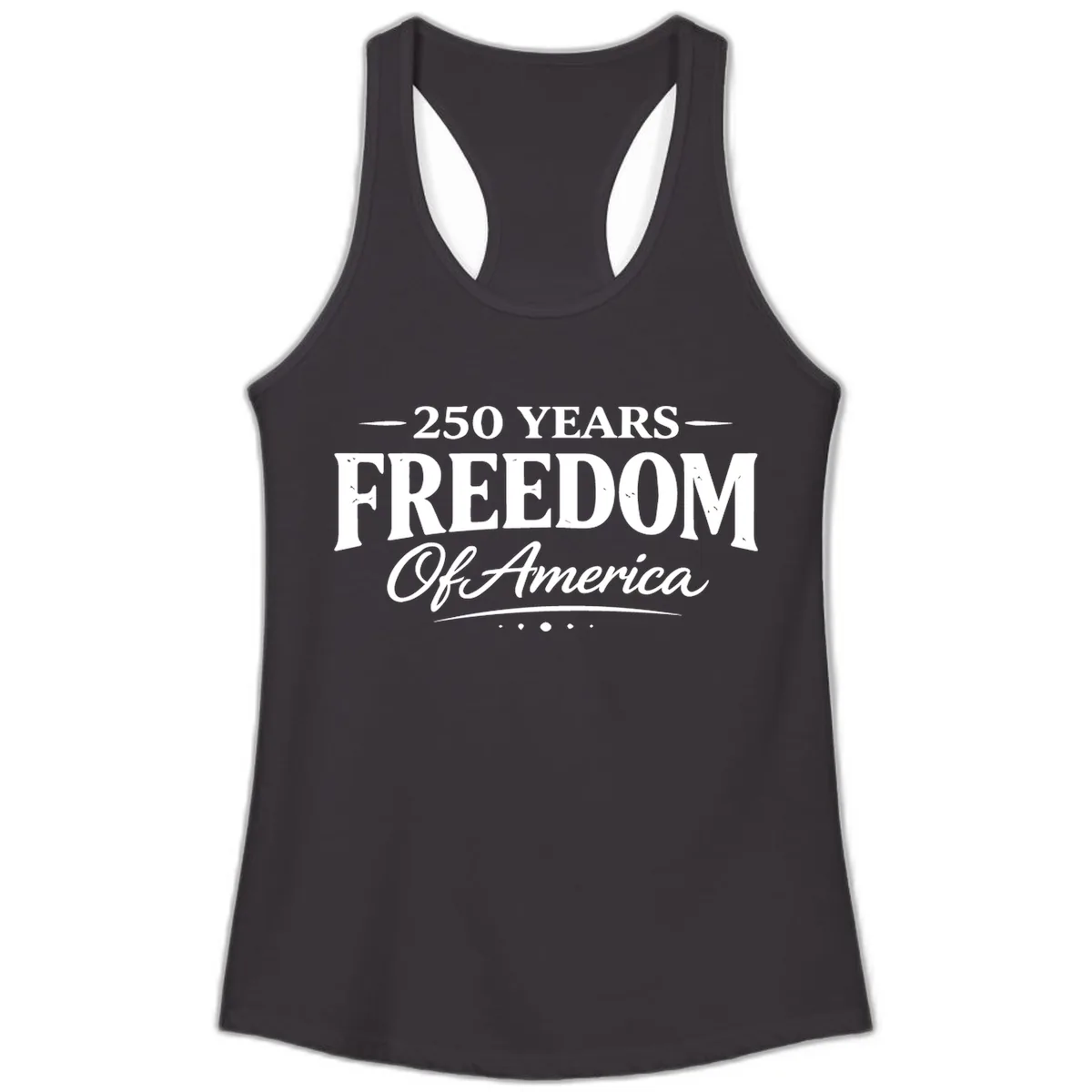 250 Years Freedom Of America Ladies Tank in Black